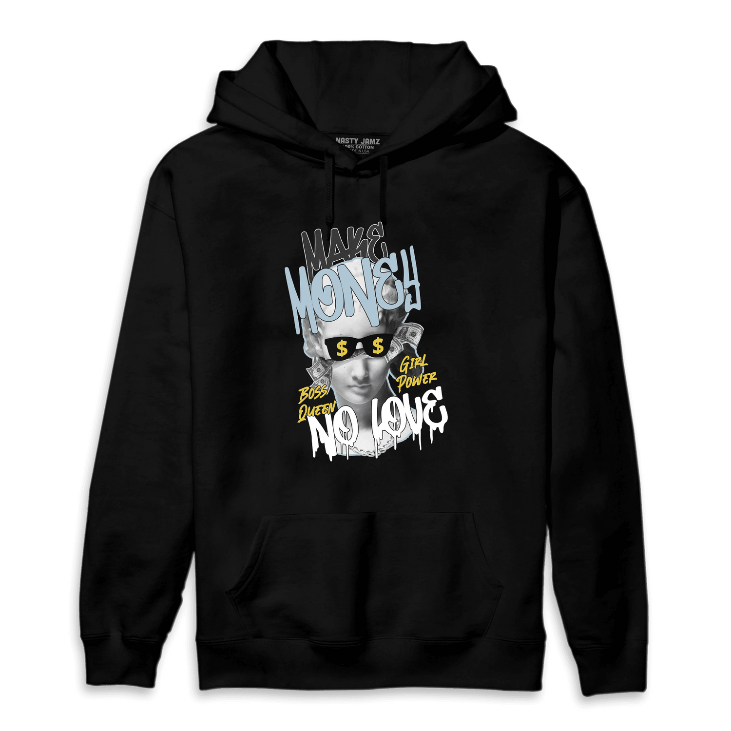 Blue Grey 13s Hoodie Match Make Money No Love - NastyJamz