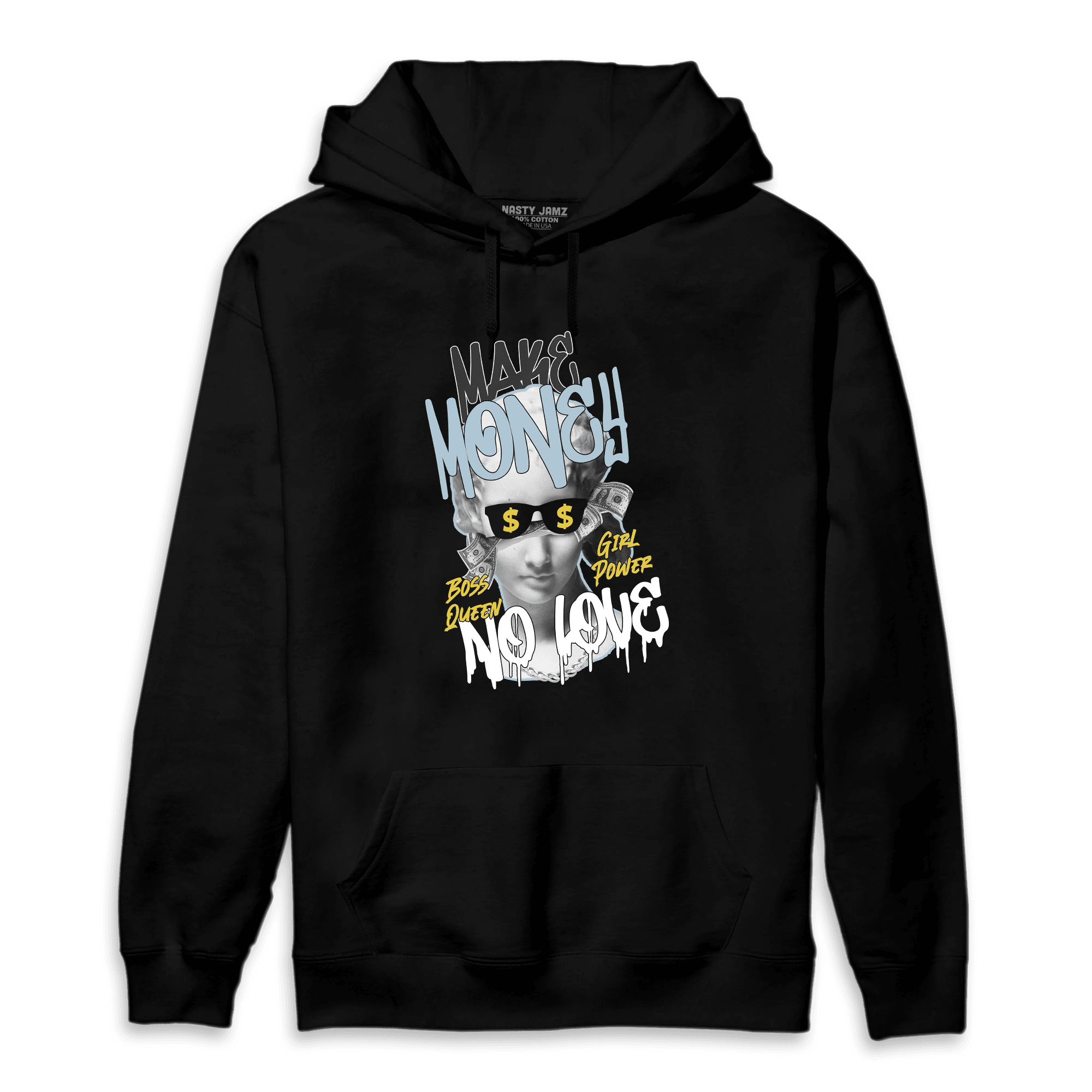 Blue Grey 13s Hoodie Match Make Money No Love - NastyJamz