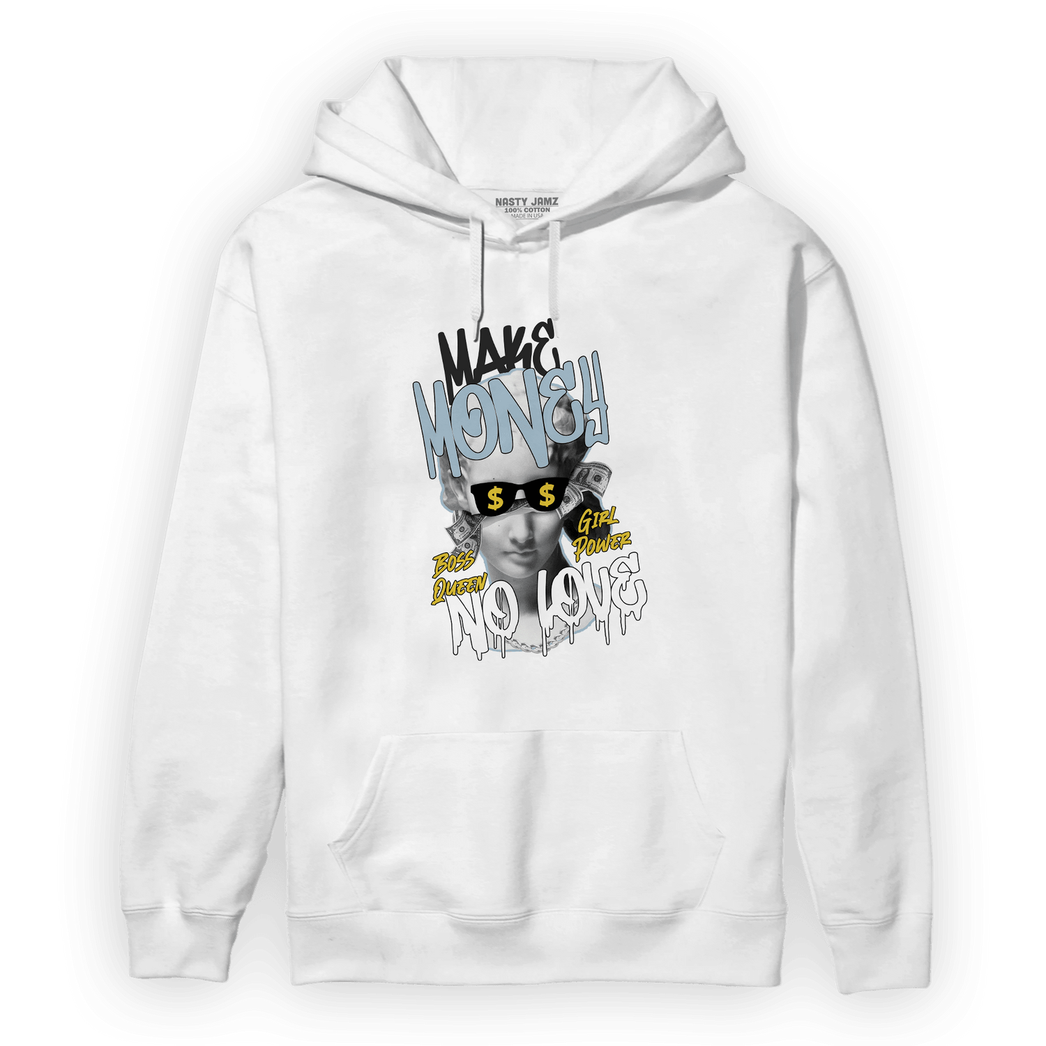 Blue Grey 13s Hoodie Match Make Money No Love - NastyJamz