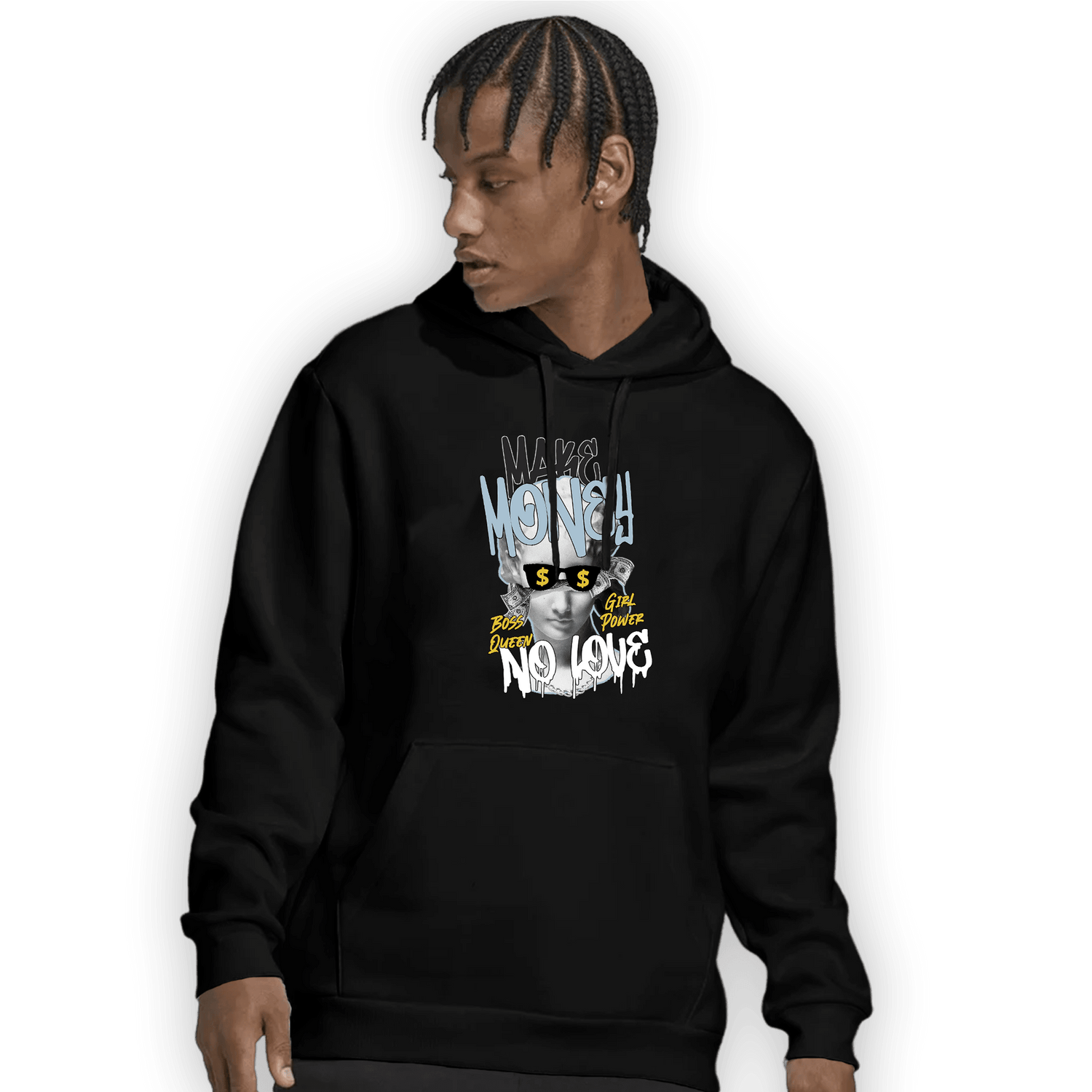 Blue Grey 13s Hoodie Match Make Money No Love - NastyJamz