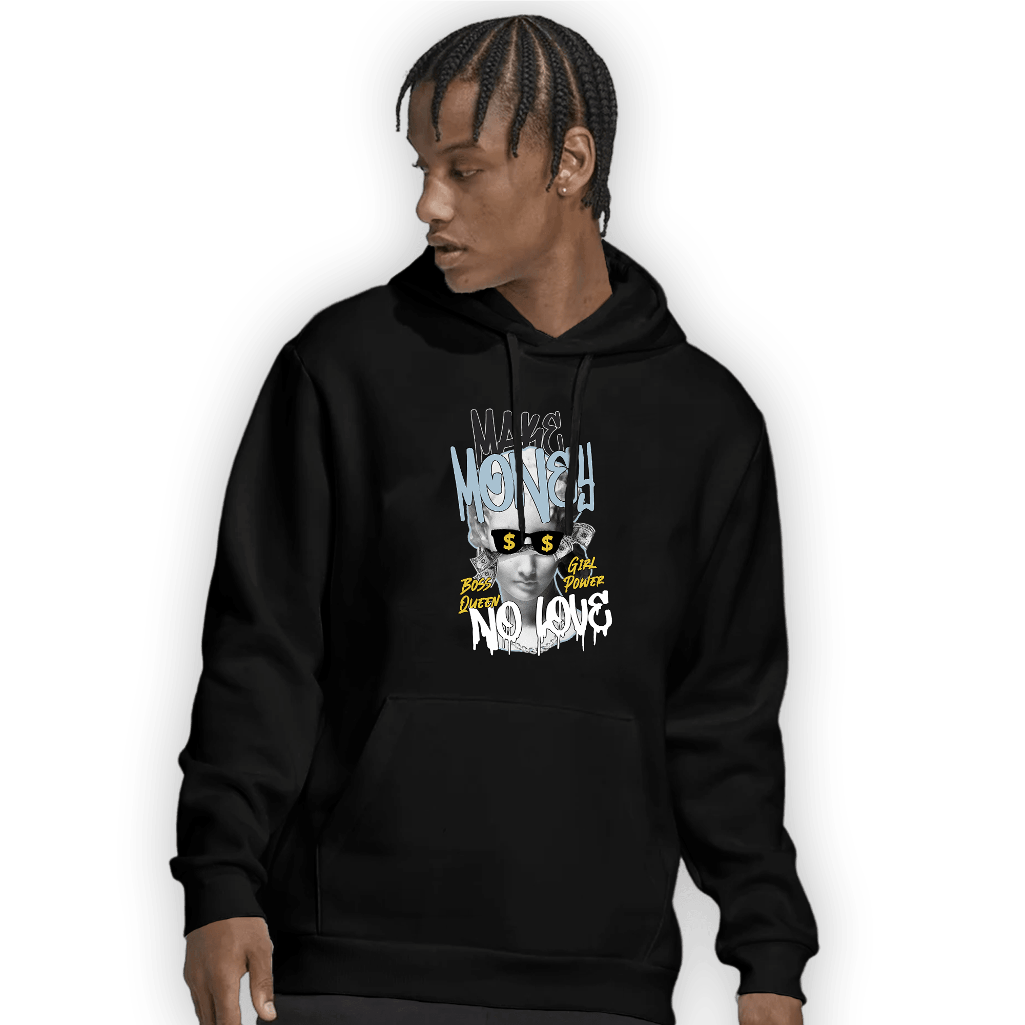 Blue Grey 13s Hoodie Match Make Money No Love - NastyJamz