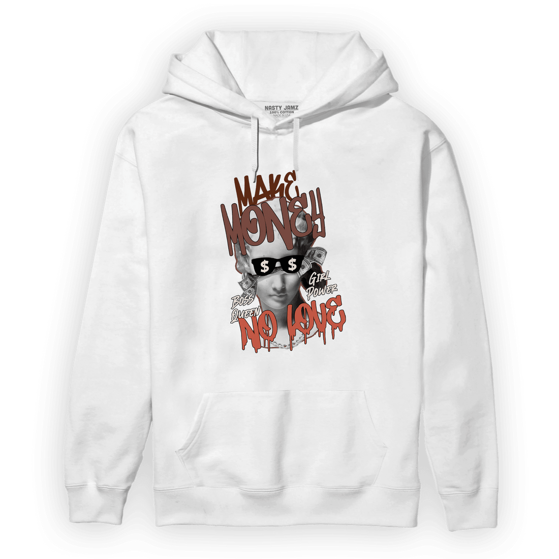 High OG Dusted Clay 1s Hoodie Match Make Money No Love - NastyJamz