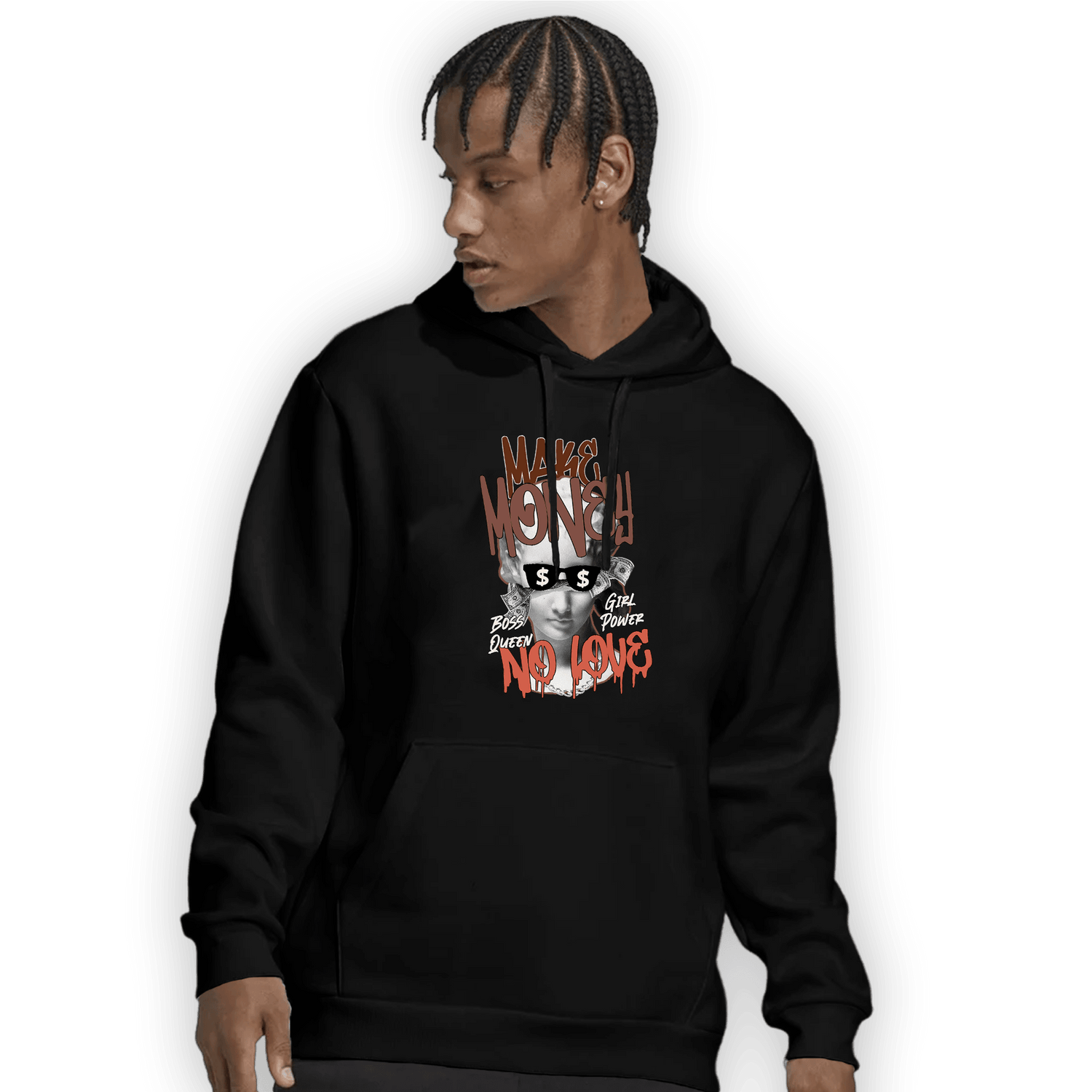 High OG Dusted Clay 1s Hoodie Match Make Money No Love - NastyJamz