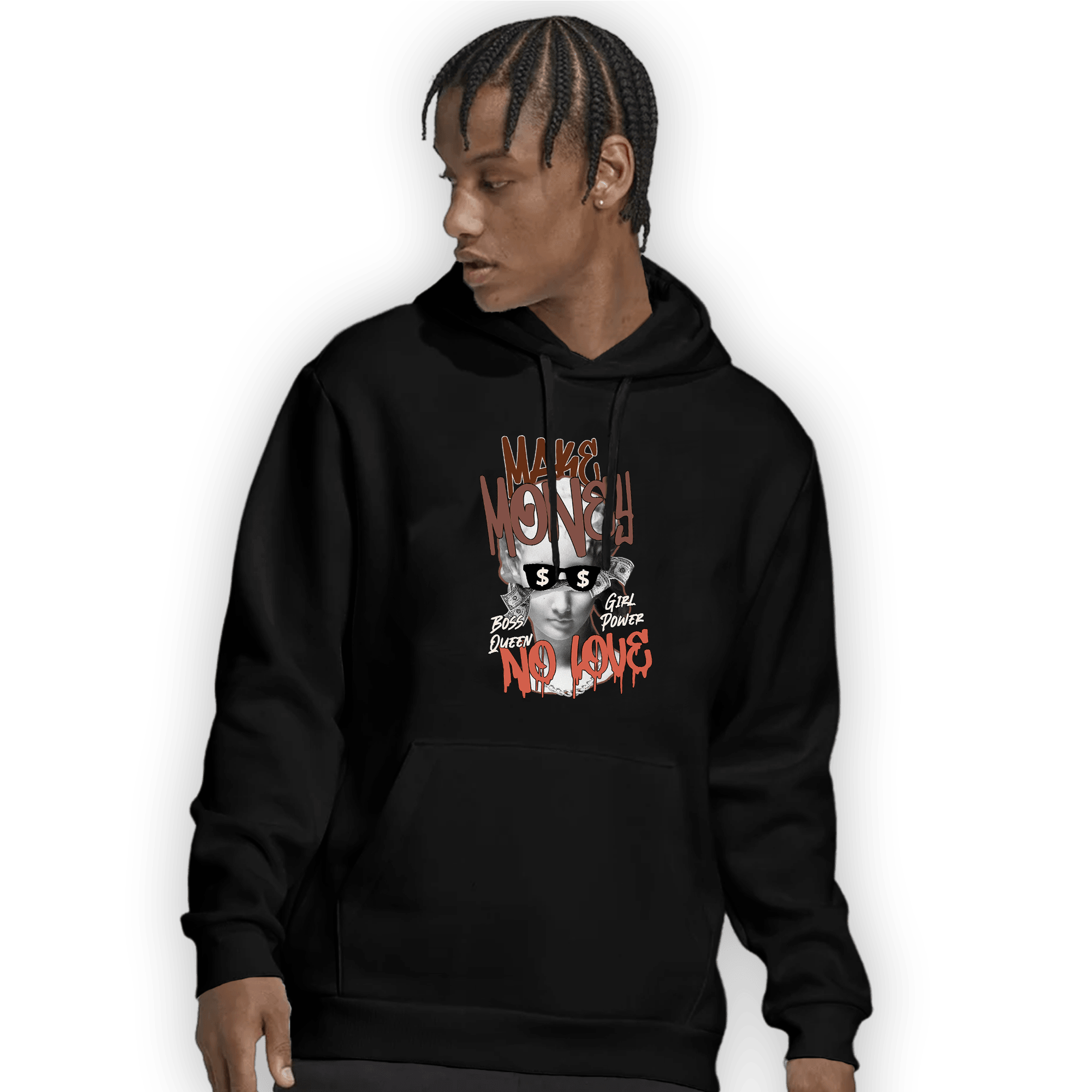 High OG Dusted Clay 1s Hoodie Match Make Money No Love - NastyJamz
