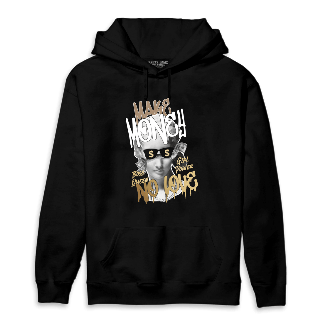 High OG Metallic Gold 1s Hoodie Match Make Money No Love - NastyJamz