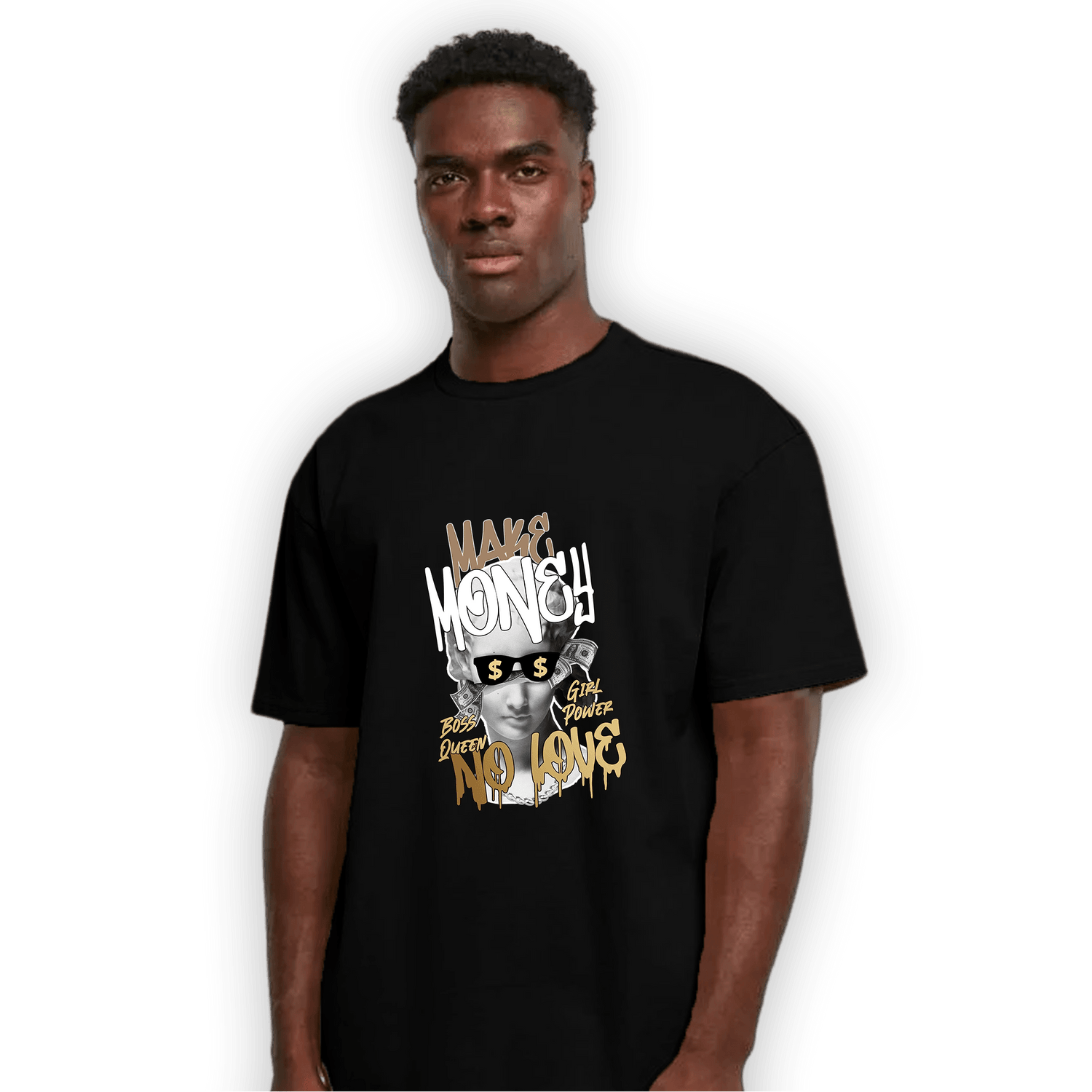 High OG Metallic Gold 1s T Shirt Match Make Money No Love - NastyJamz