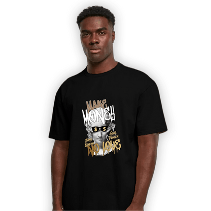 High OG Metallic Gold 1s T Shirt Match Make Money No Love - NastyJamz