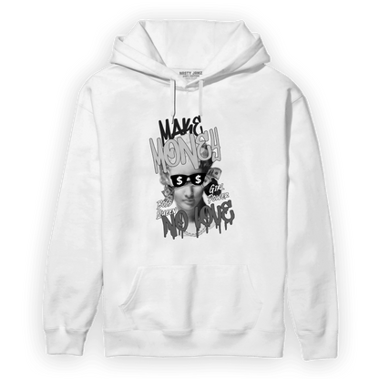 Retro High OG Black White 1s Hoodie Match Make Money No Love - NastyJamz