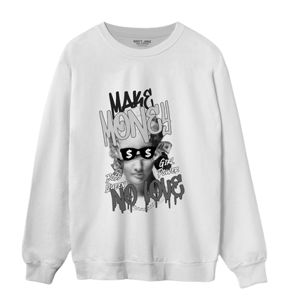 Retro High OG Black White 1s Sweatshirt Match Make Money No Love - NastyJamz