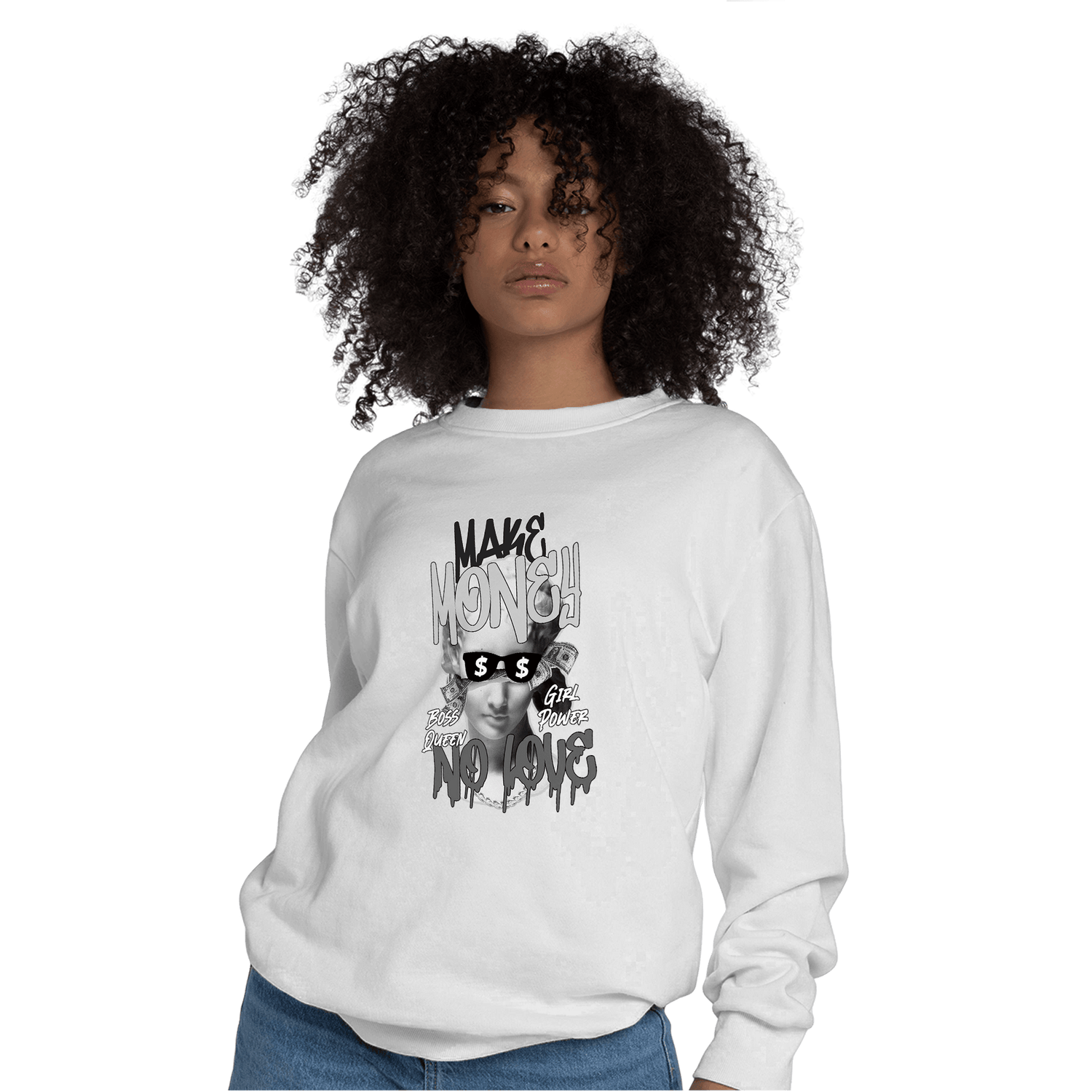 Retro High OG Black White 1s Sweatshirt Match Make Money No Love - NastyJamz