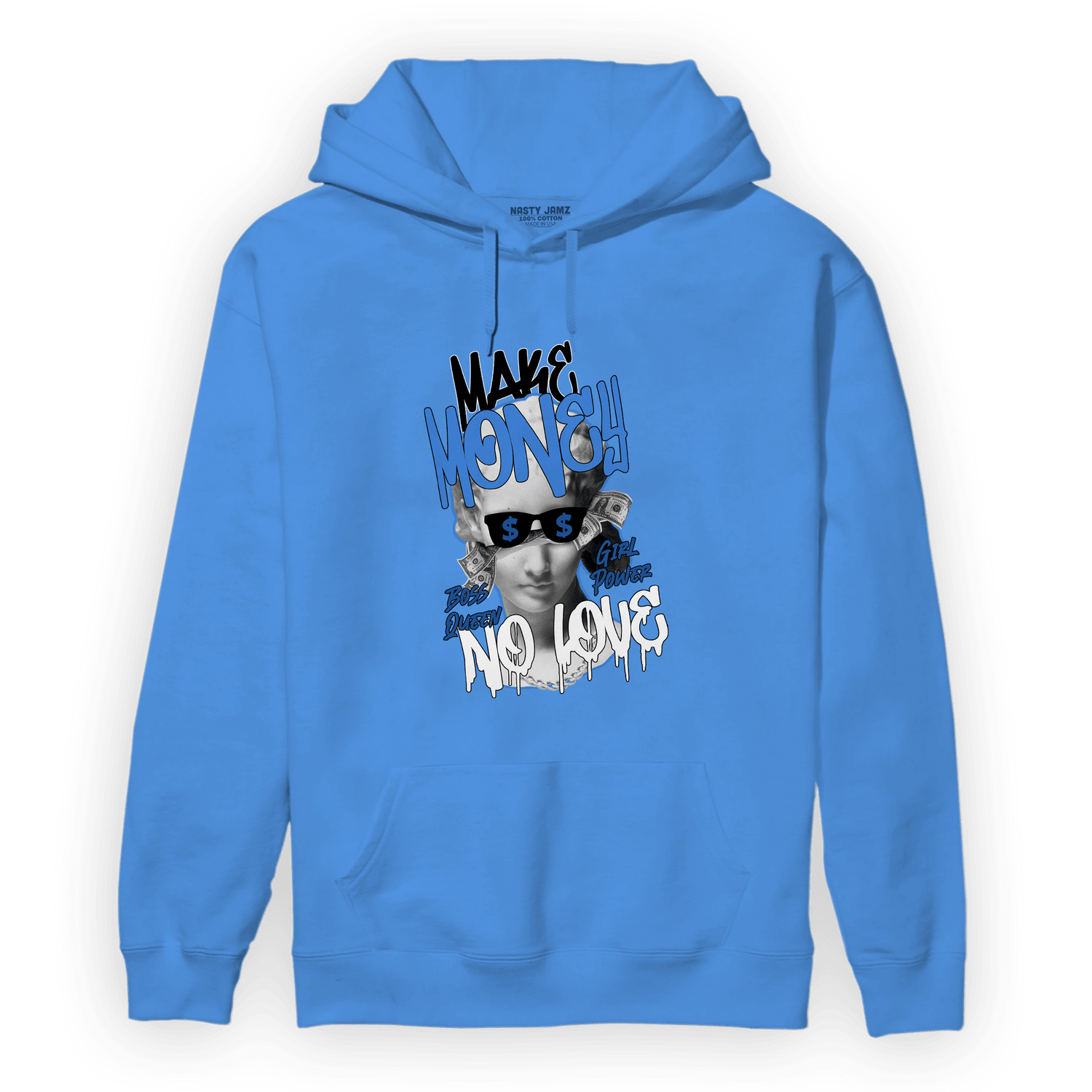 University Blue Toe 1s Hoodie Match Make Money No Love - NastyJamz