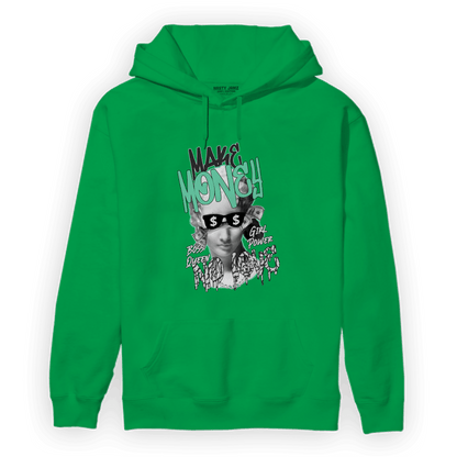 Green Glow 3s Hoodie Match Make Money No Love - NastyJamz