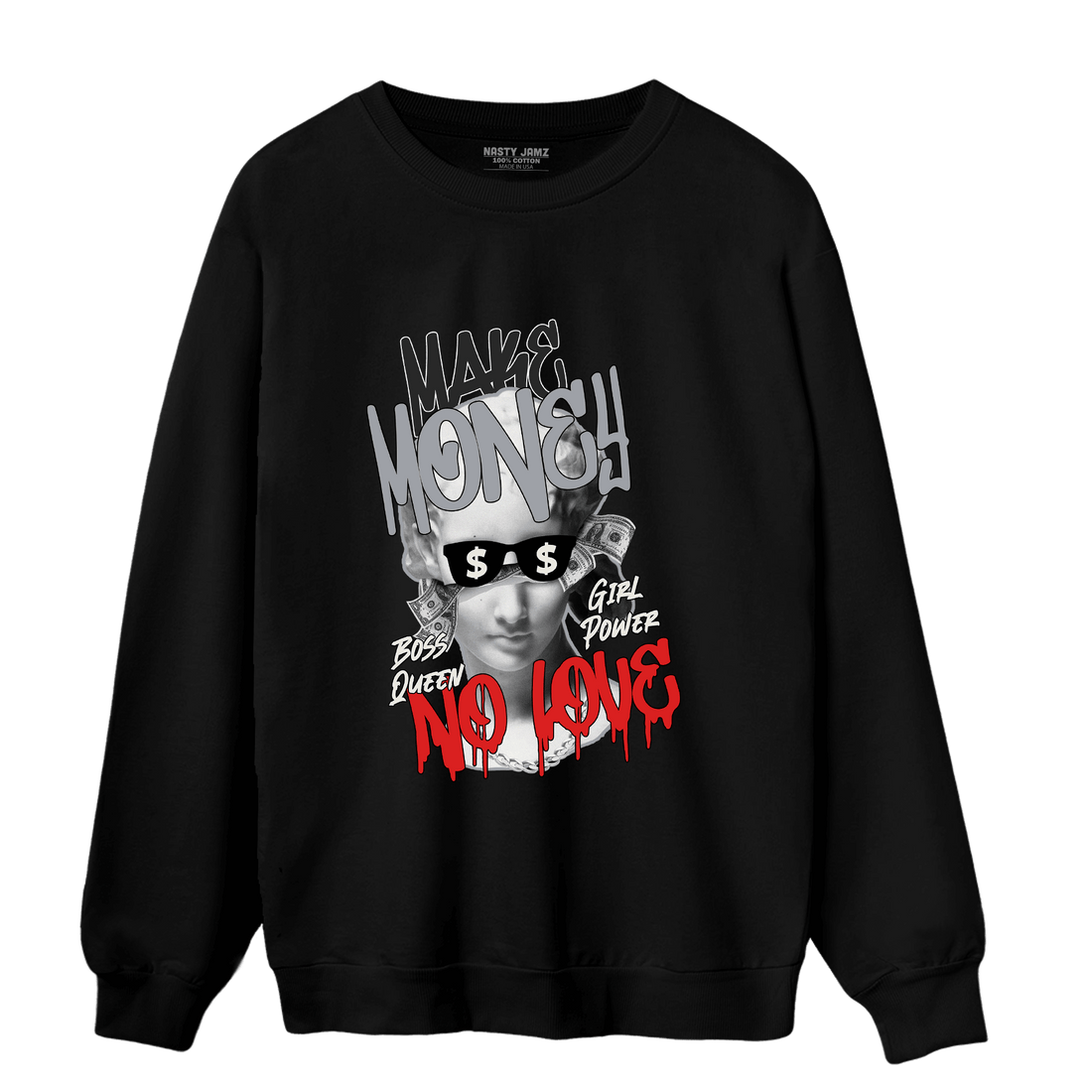 Bred Reimagined 4s Sweatshirt Match Make Money No Love - NastyJamz