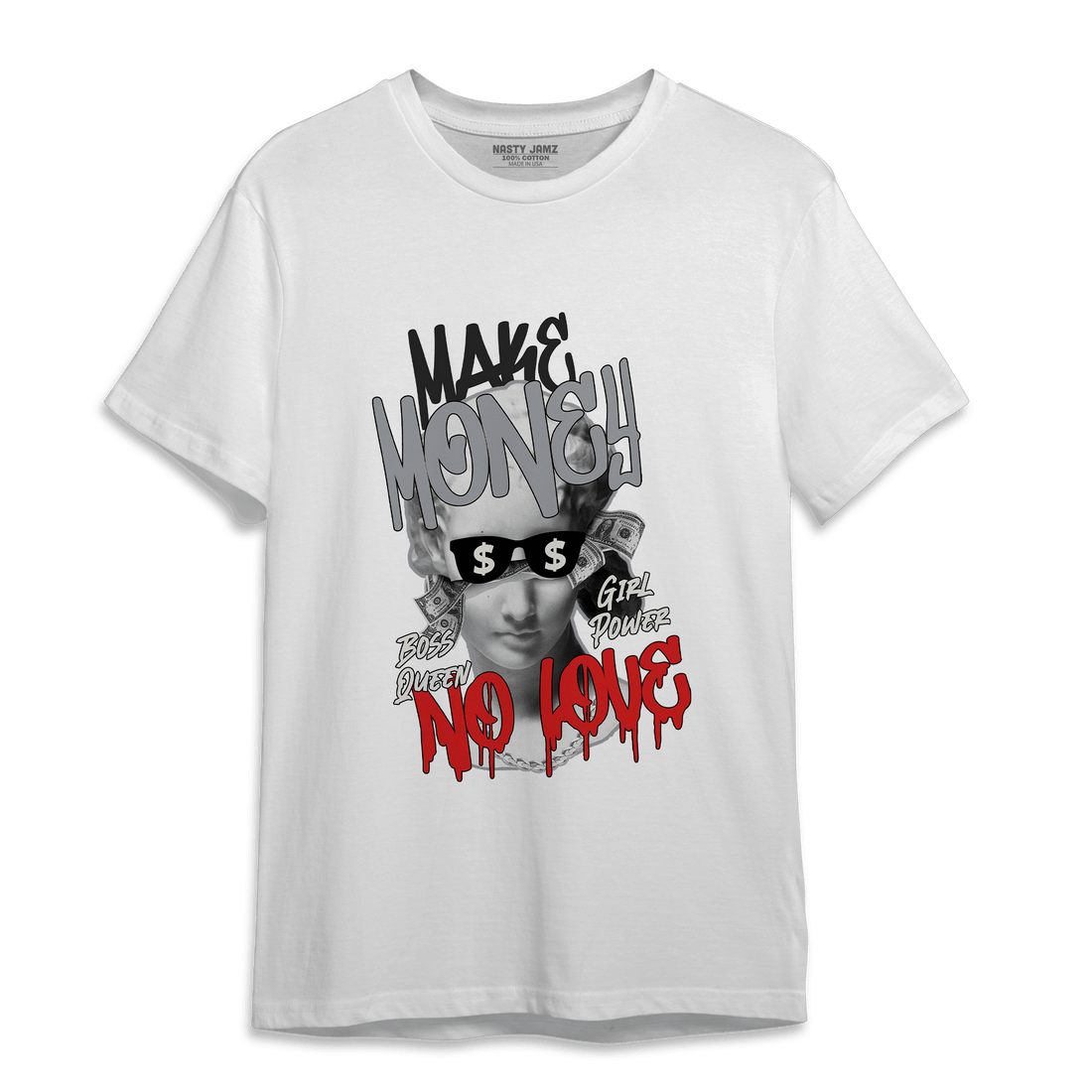 Bred Reimagined 4s T Shirt Match Make Money No Love - NastyJamz