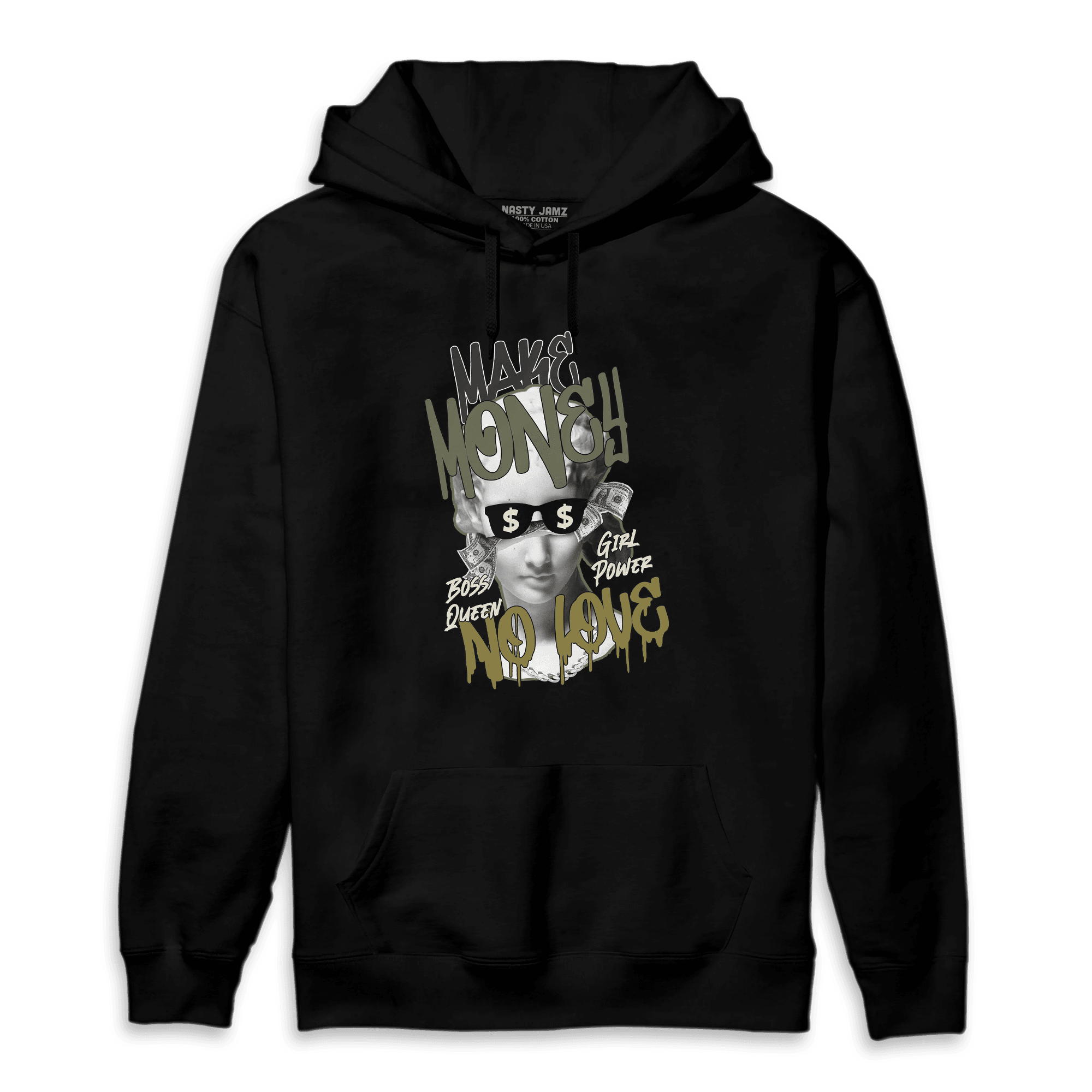 SE Craft Medium Olive 4s Hoodie Match Make Money No Love - NastyJamz