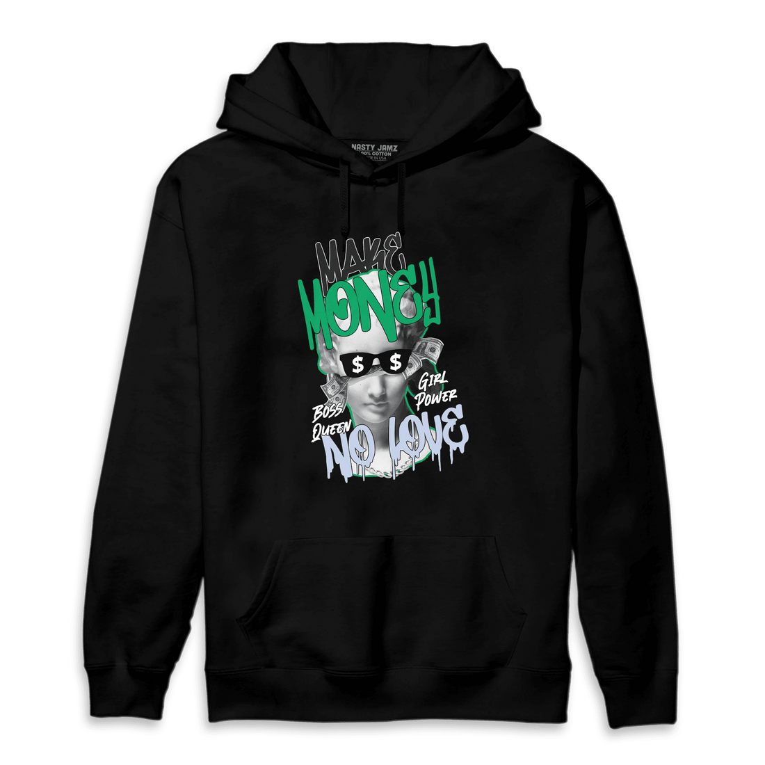 Lucky Green 5s Hoodie Match Make Money No Love - NastyJamz