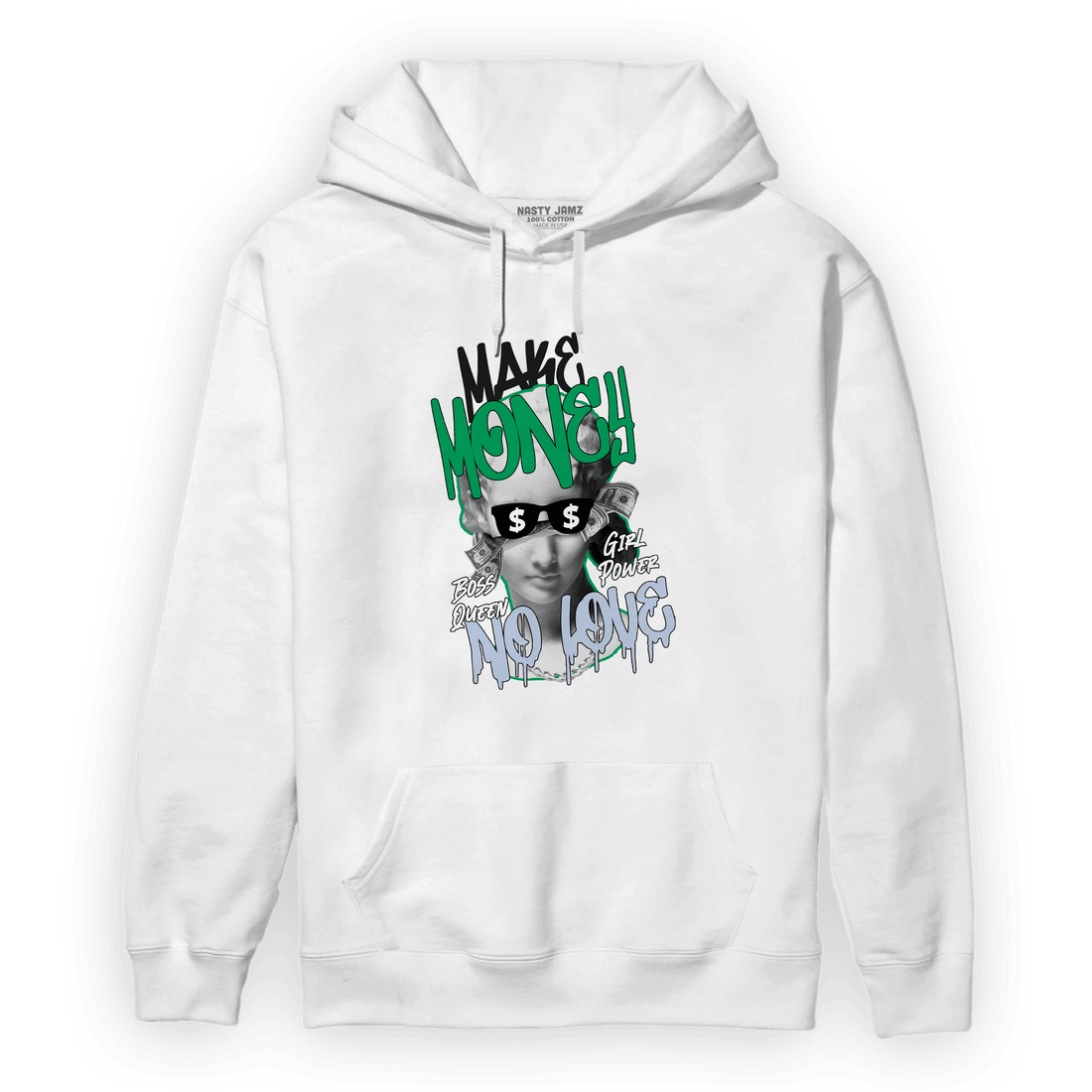 Lucky Green 5s Hoodie Match Make Money No Love - NastyJamz