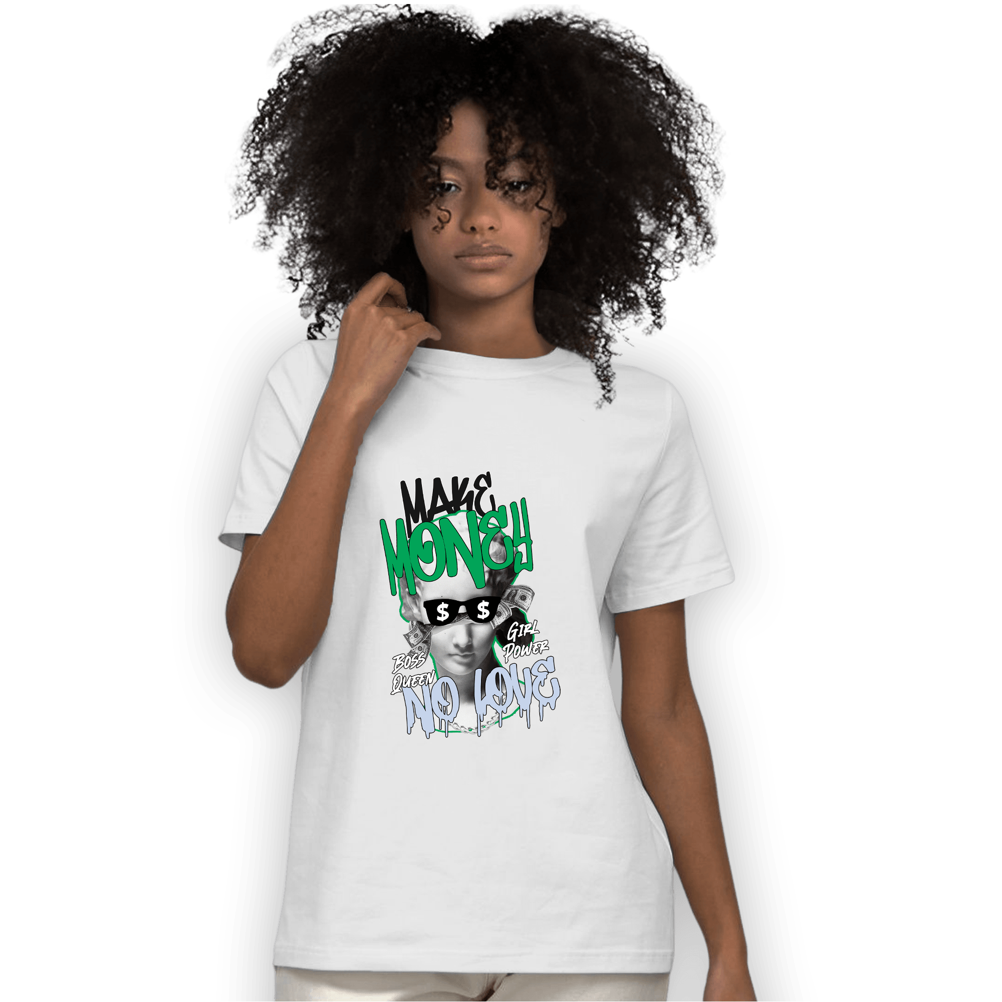 Lucky Green 5s T Shirt Match Make Money No Love - NastyJamz