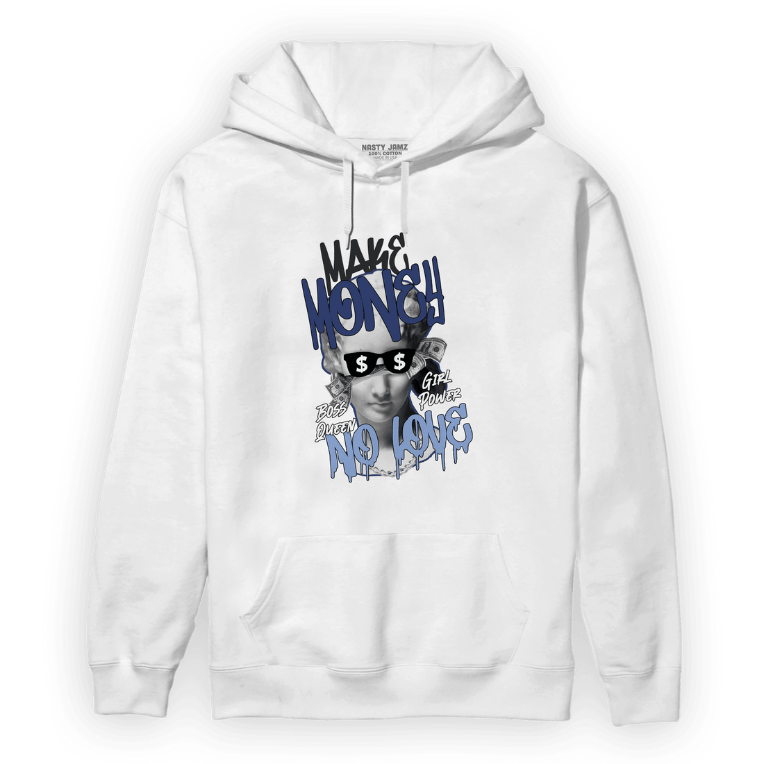 Midnight Navy 5s Hoodie Match Make Money No Love - NastyJamz