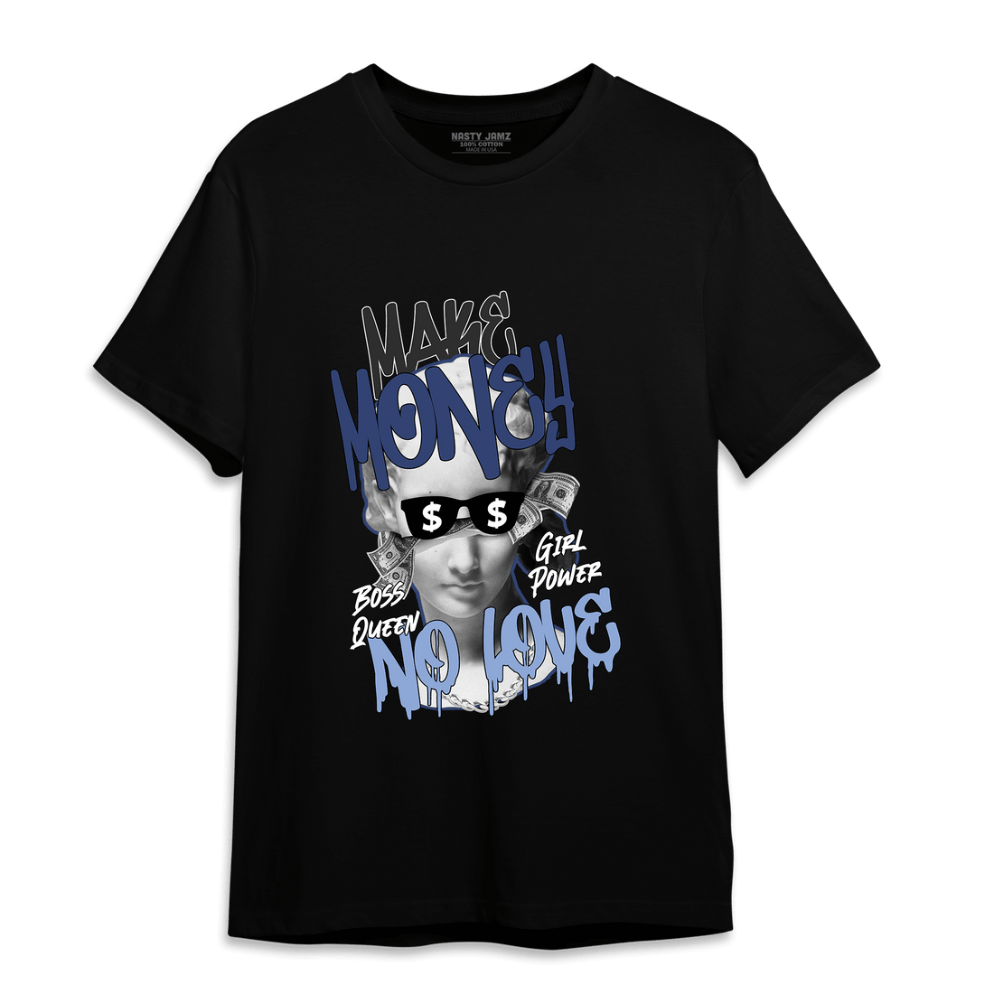 Midnight Navy 5s T Shirt Match Make Money No Love - NastyJamz