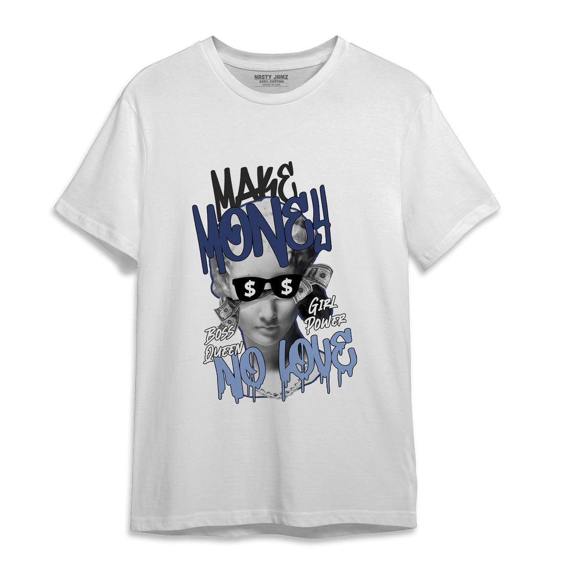 Midnight Navy 5s T Shirt Match Make Money No Love - NastyJamz