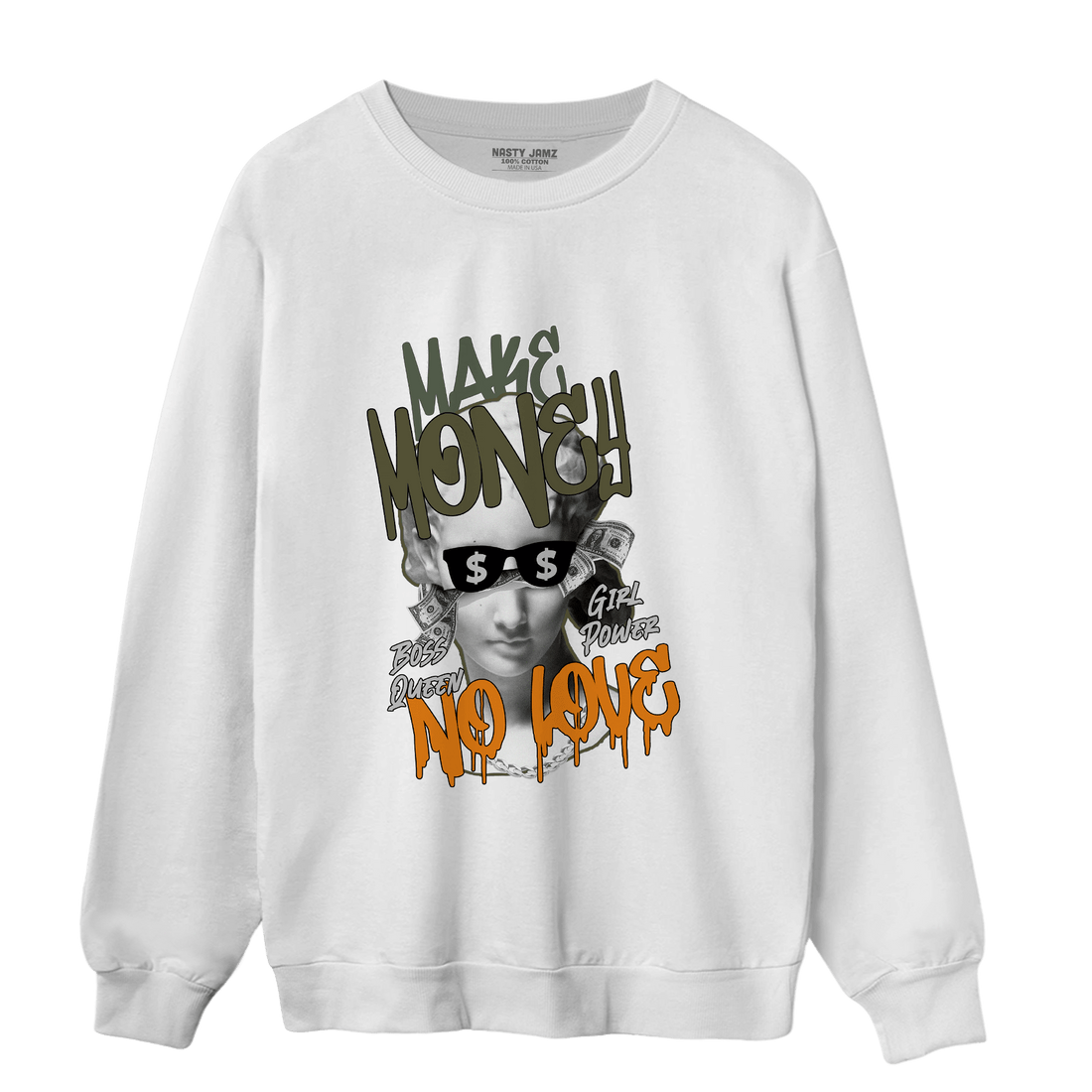 Olive 5s Sweatshirt Match Make Money No Love - NastyJamz