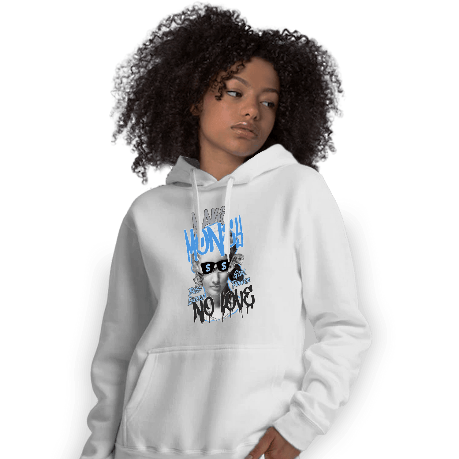 University Blue 5s Hoodie Match Make Money No Love - NastyJamz