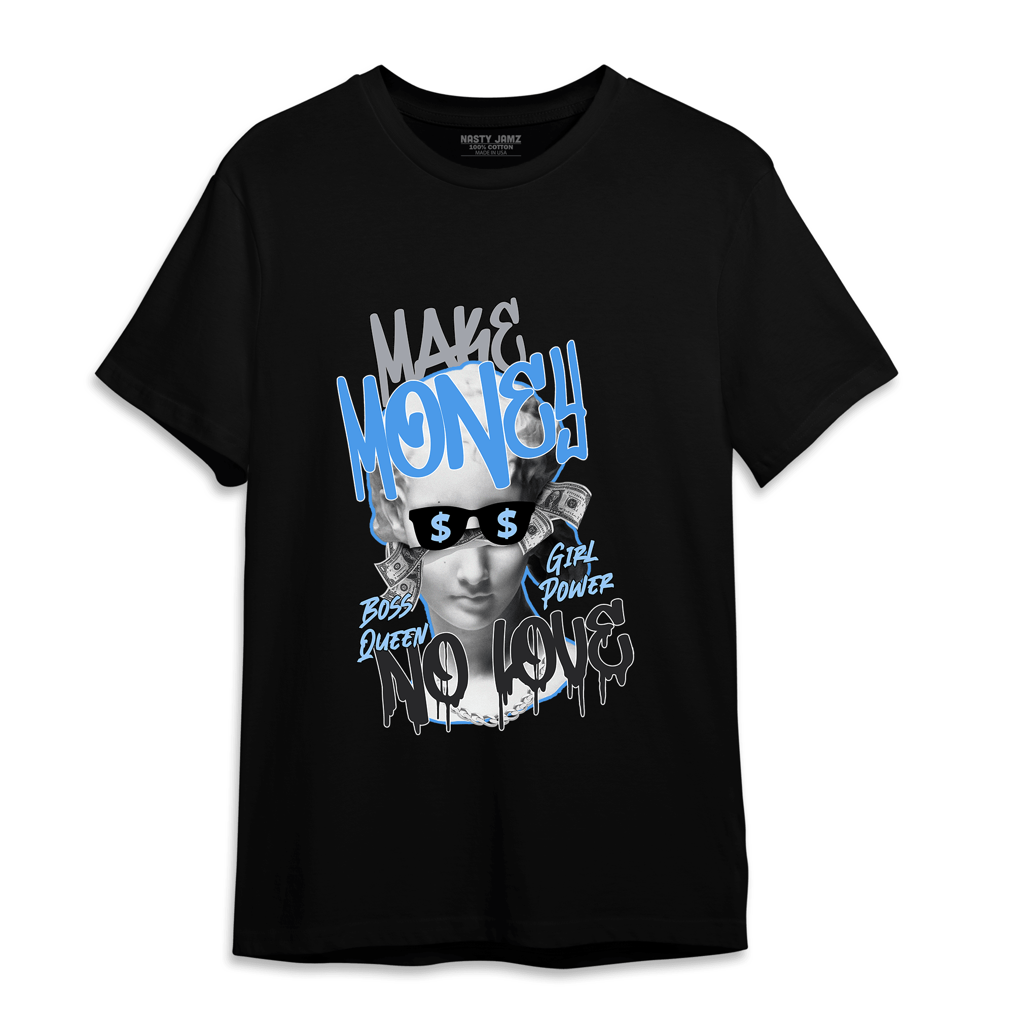 University Blue 5s T Shirt Match Make Money No Love - NastyJamz