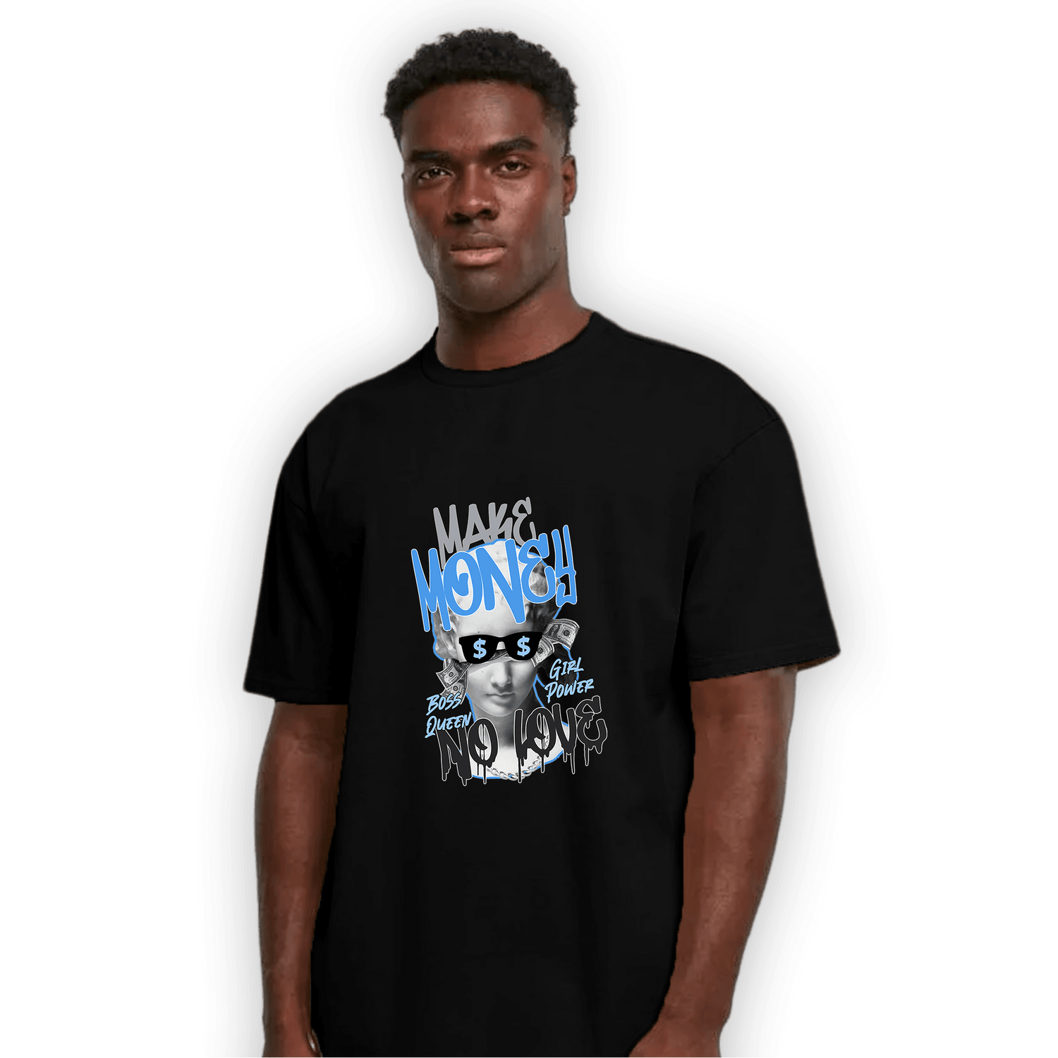 University Blue 5s T Shirt Match Make Money No Love - NastyJamz