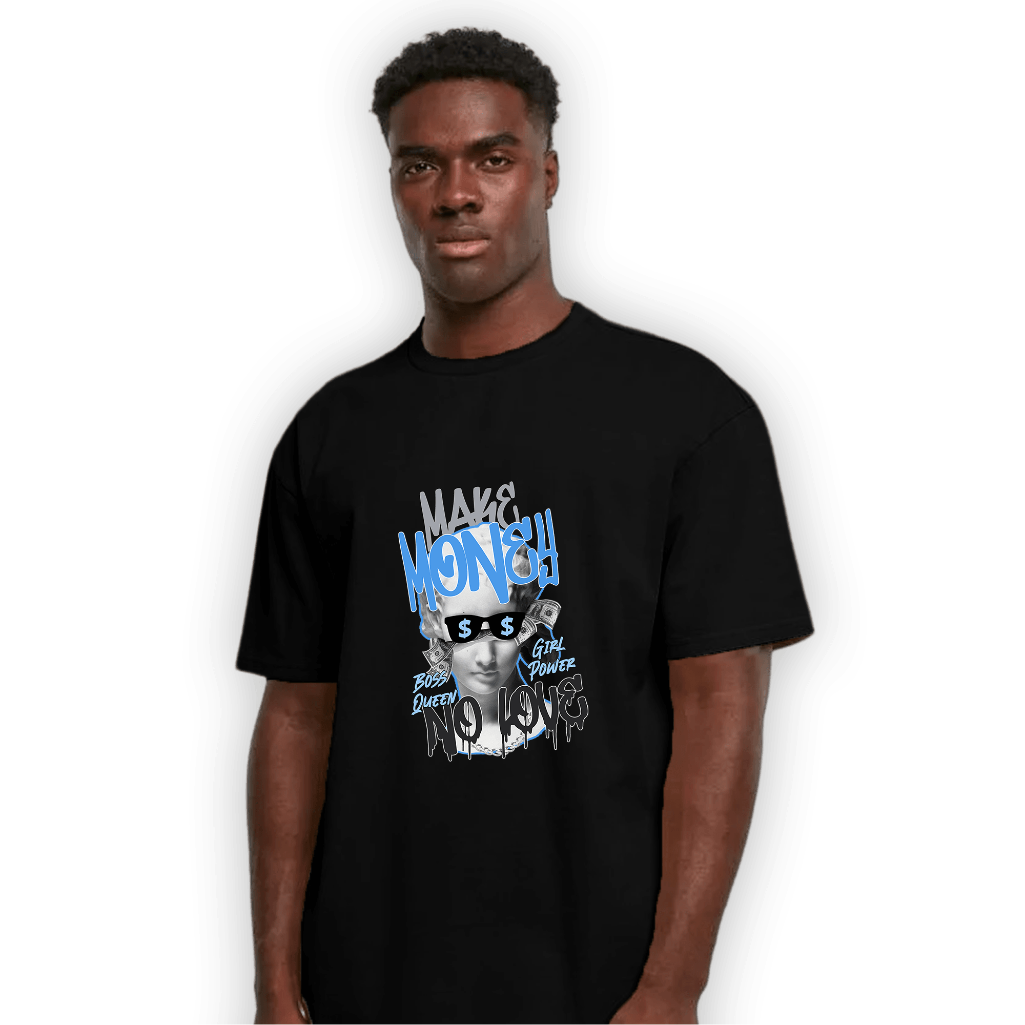 University Blue 5s T Shirt Match Make Money No Love - NastyJamz