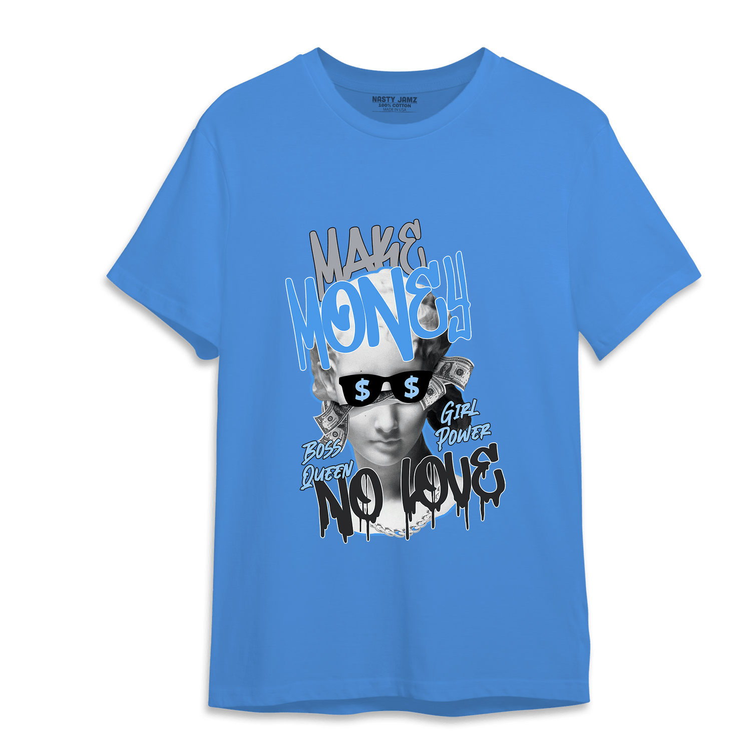 University Blue 5s T Shirt Match Make Money No Love - NastyJamz