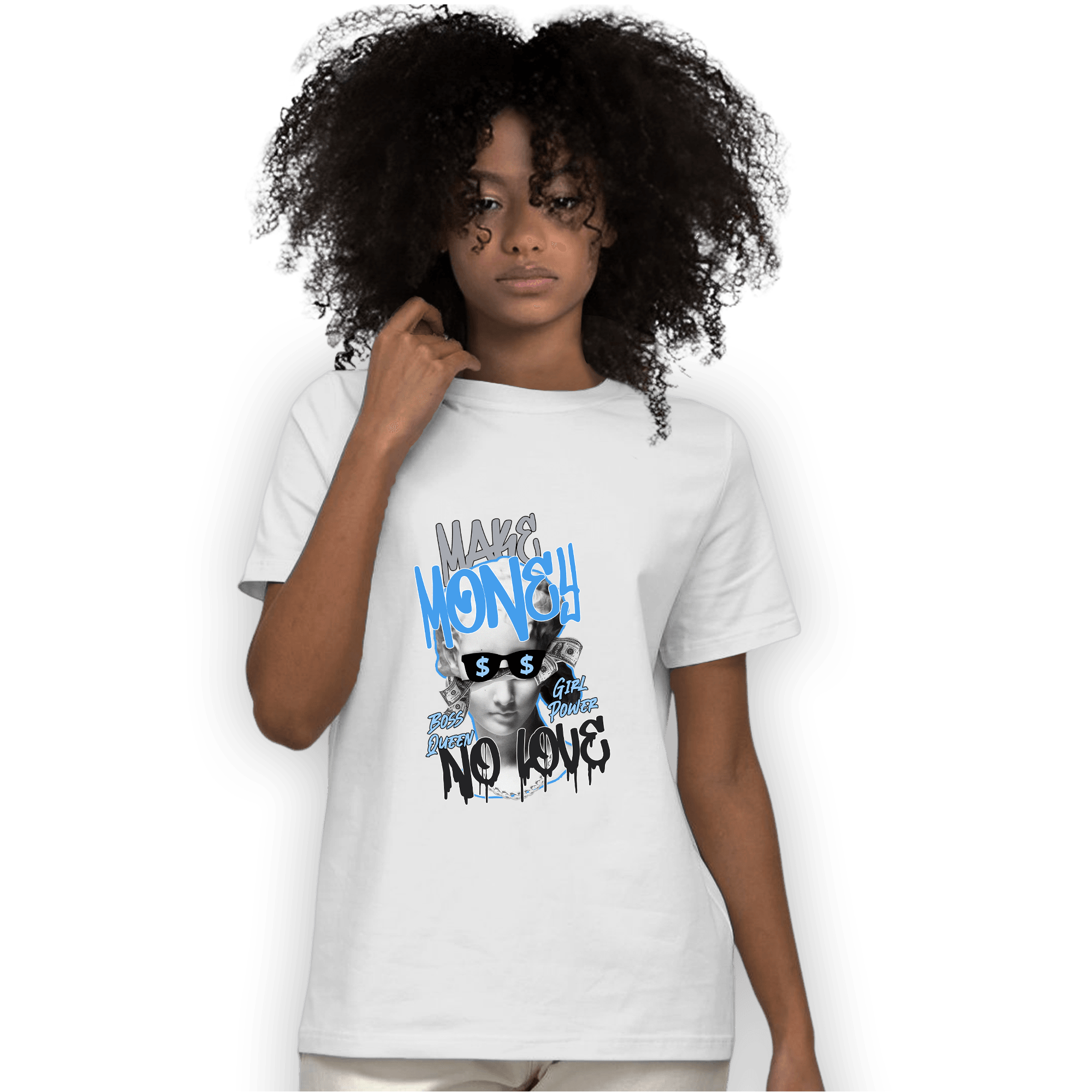 University Blue 5s T Shirt Match Make Money No Love - NastyJamz