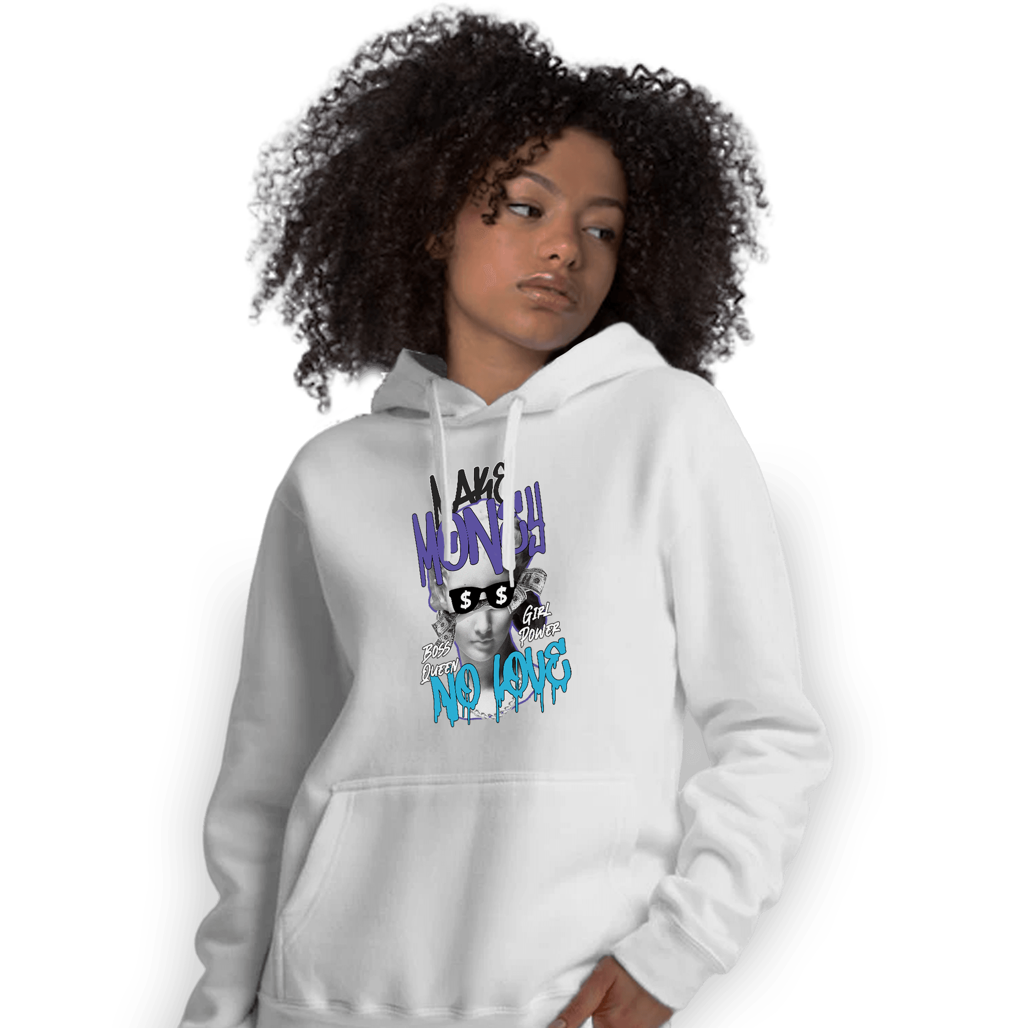 Aqua 6s Hoodie Match Make Money No Love - NastyJamz