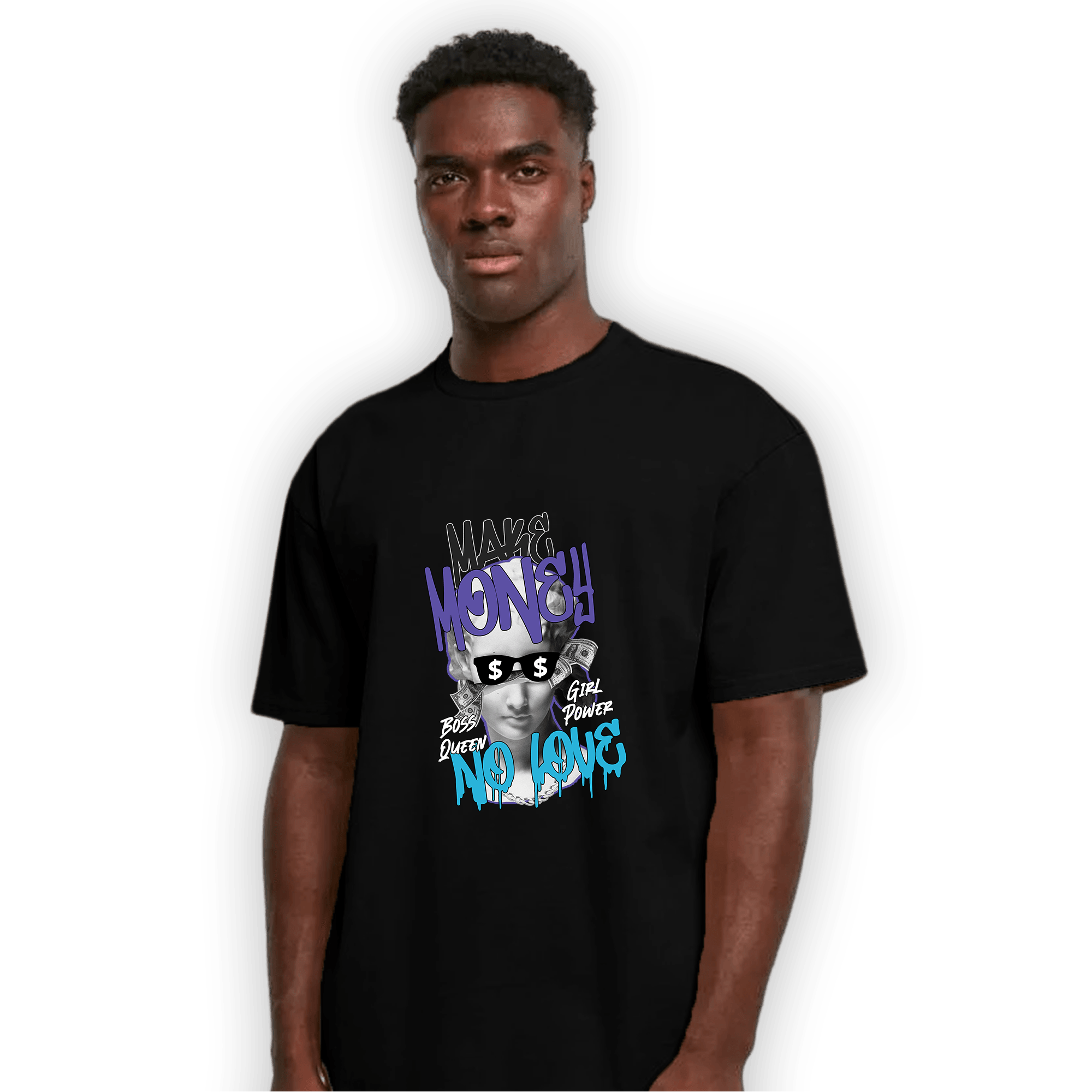 Aqua 6s T Shirt Match Make Money No Love - NastyJamz