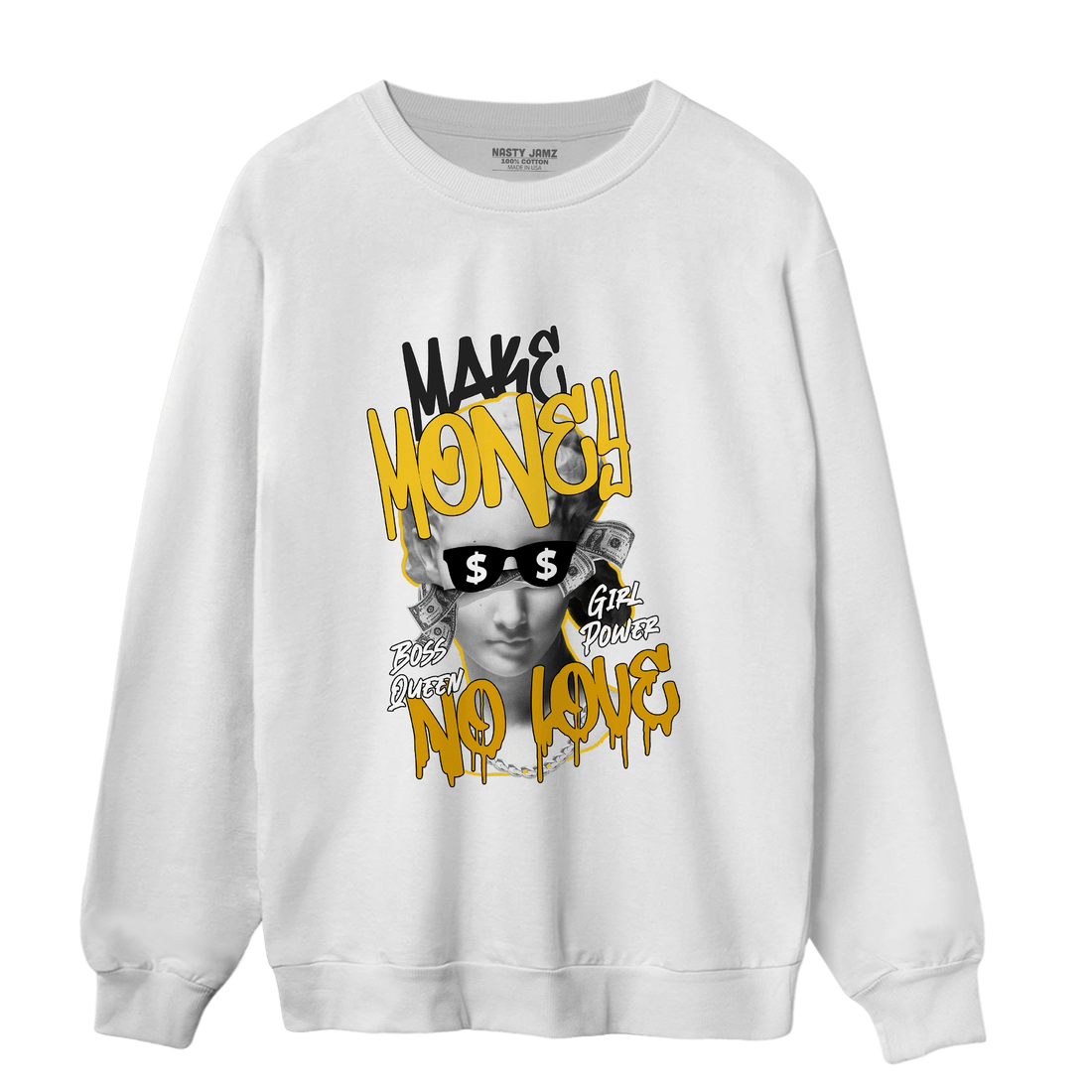 Yellow Ochre 6s Sweatshirt Match Make Money No Love - NastyJamz