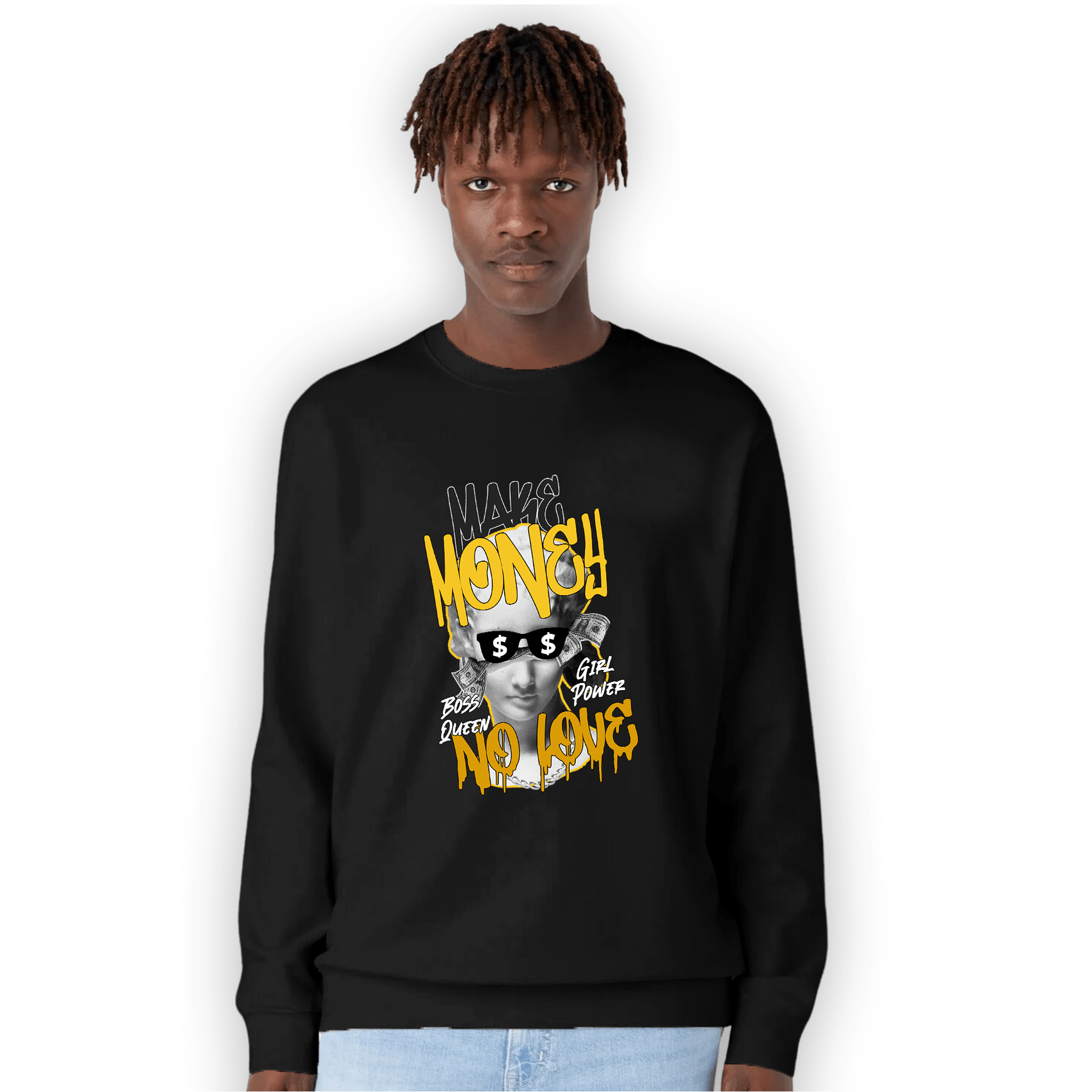 Yellow Ochre 6s Sweatshirt Match Make Money No Love - NastyJamz