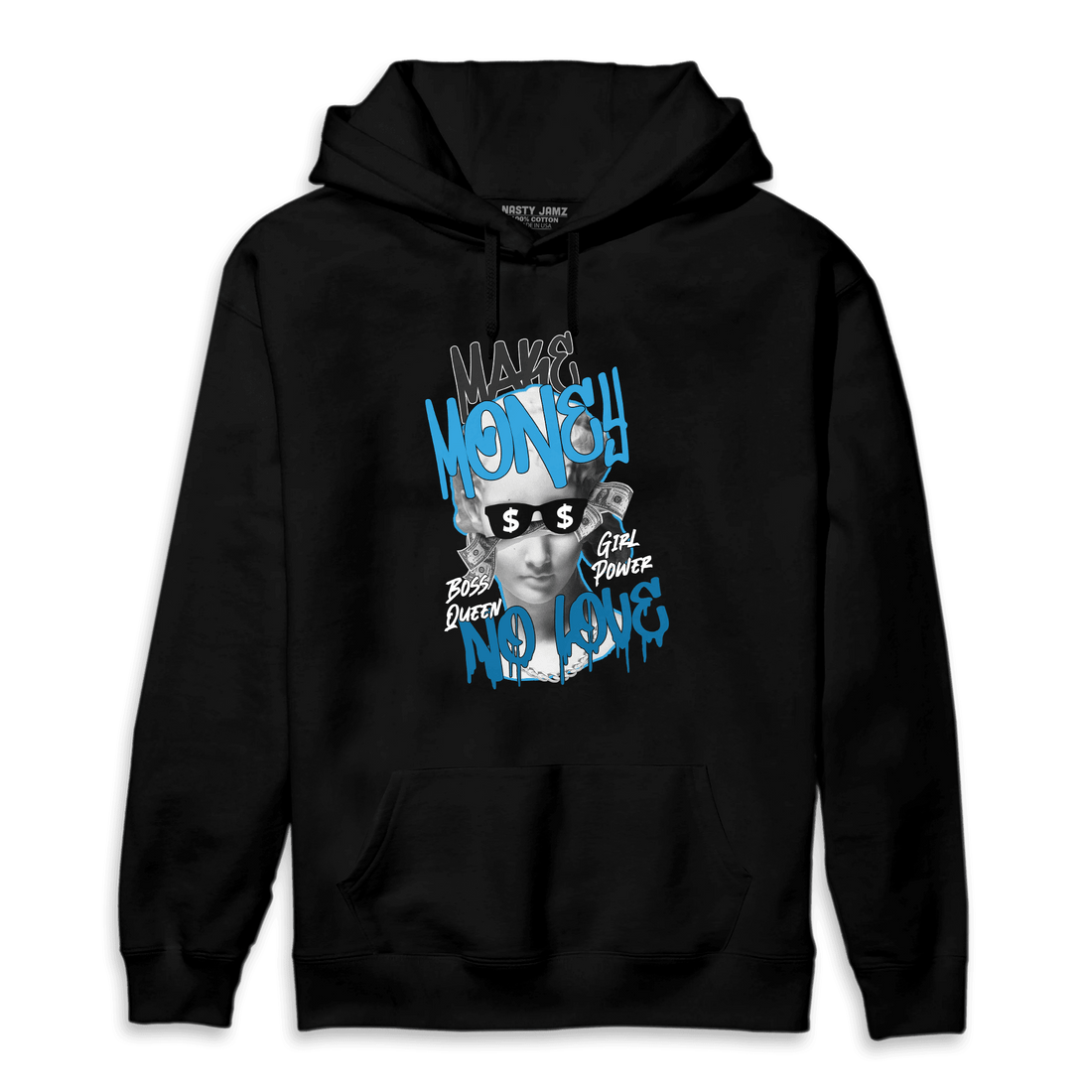 Powder Blue 9s Hoodie Match Make Money No Love - NastyJamz