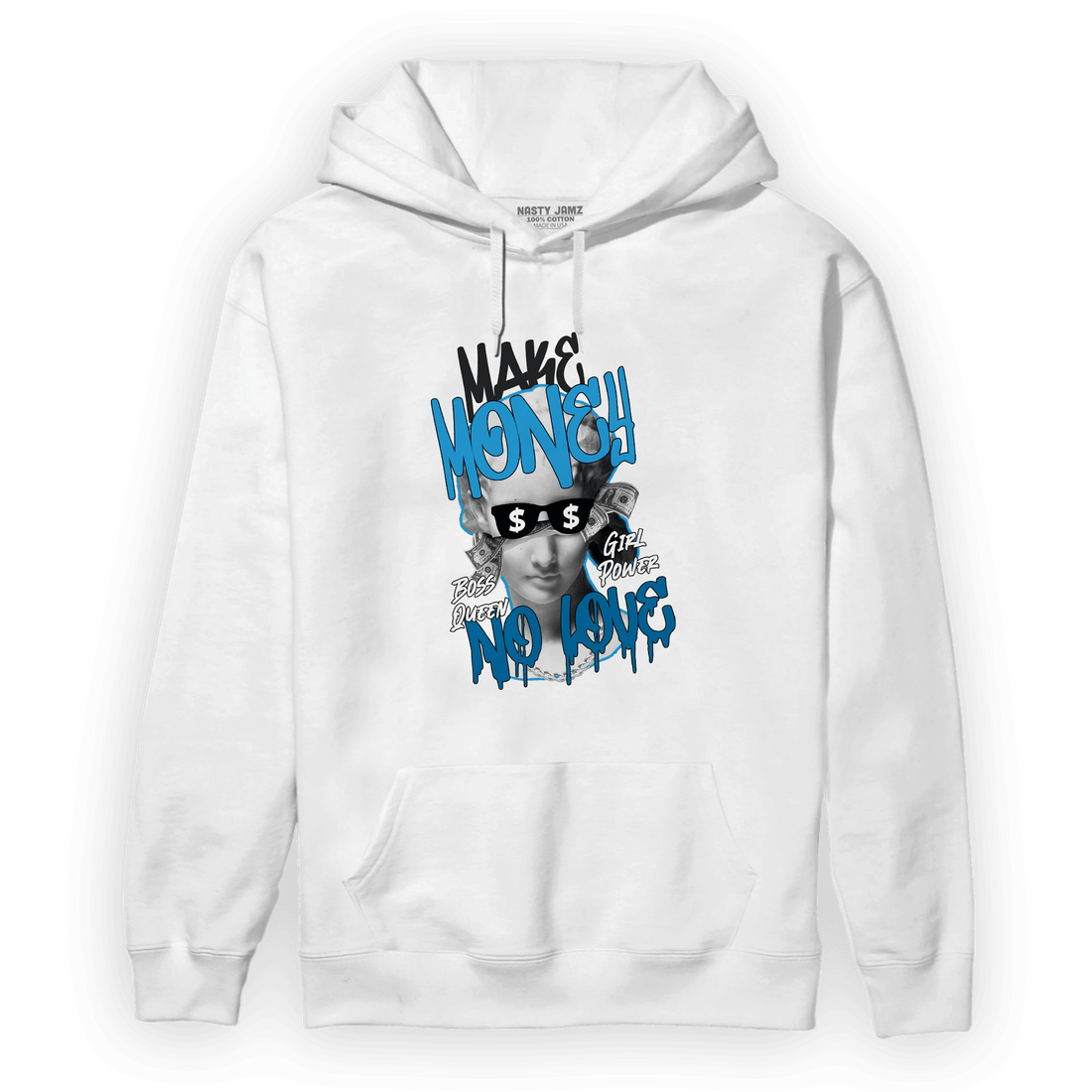 Powder Blue 9s Hoodie Match Make Money No Love - NastyJamz