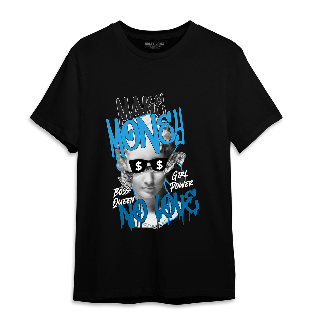 Powder Blue 9s T Shirt Match Make Money No Love - NastyJamz