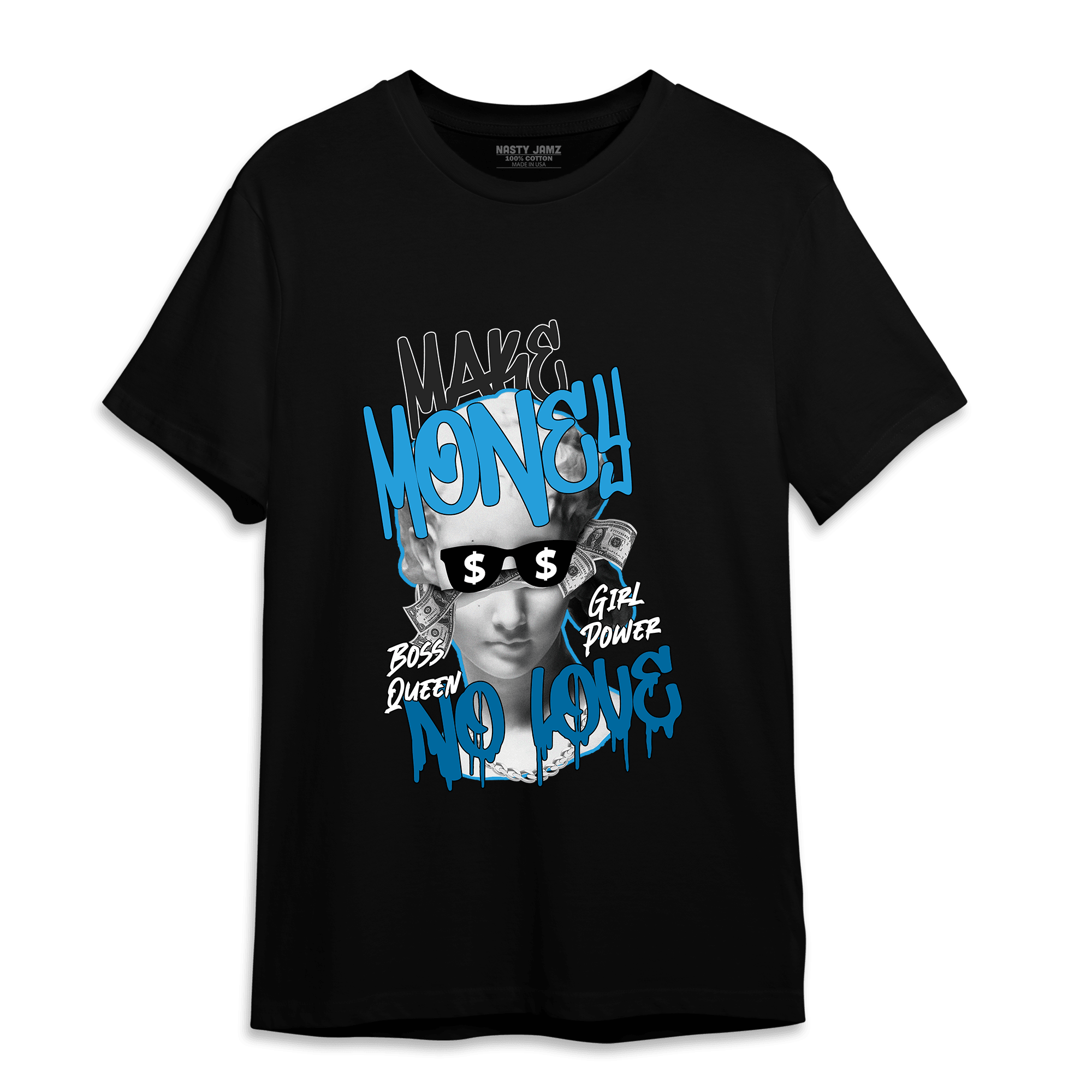 Powder Blue 9s T Shirt Match Make Money No Love - NastyJamz