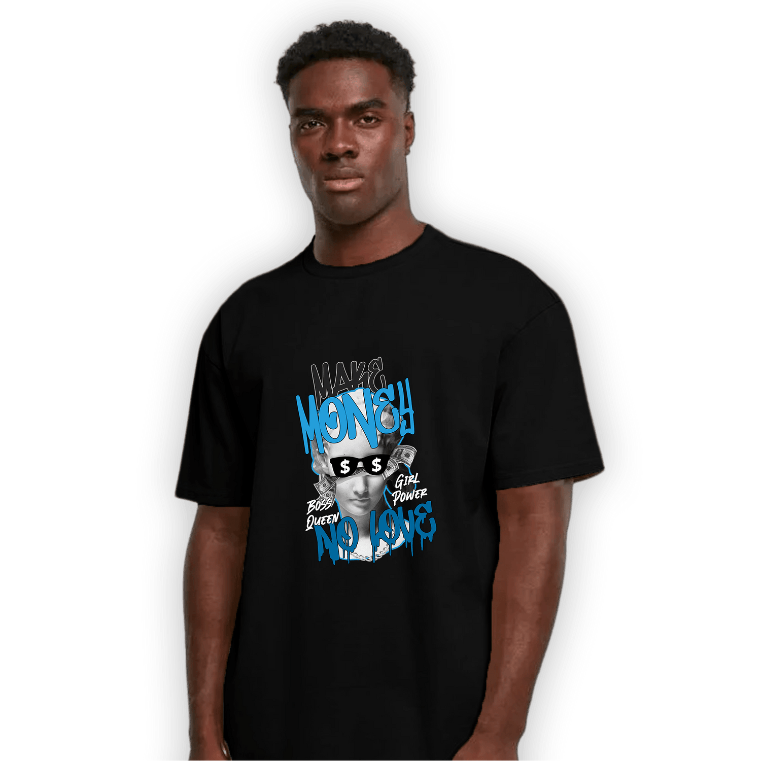 Powder Blue 9s T Shirt Match Make Money No Love - NastyJamz