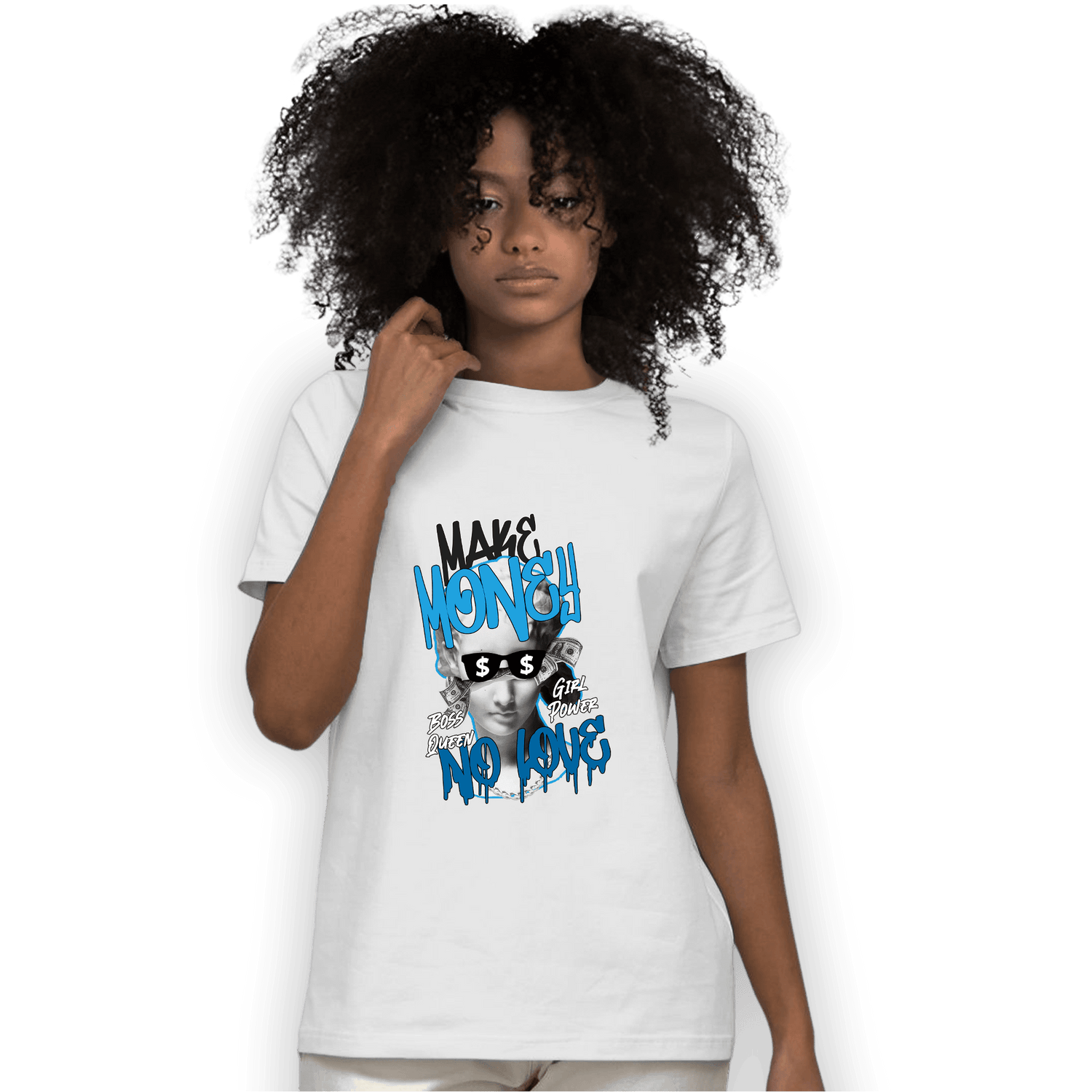 Powder Blue 9s T Shirt Match Make Money No Love - NastyJamz