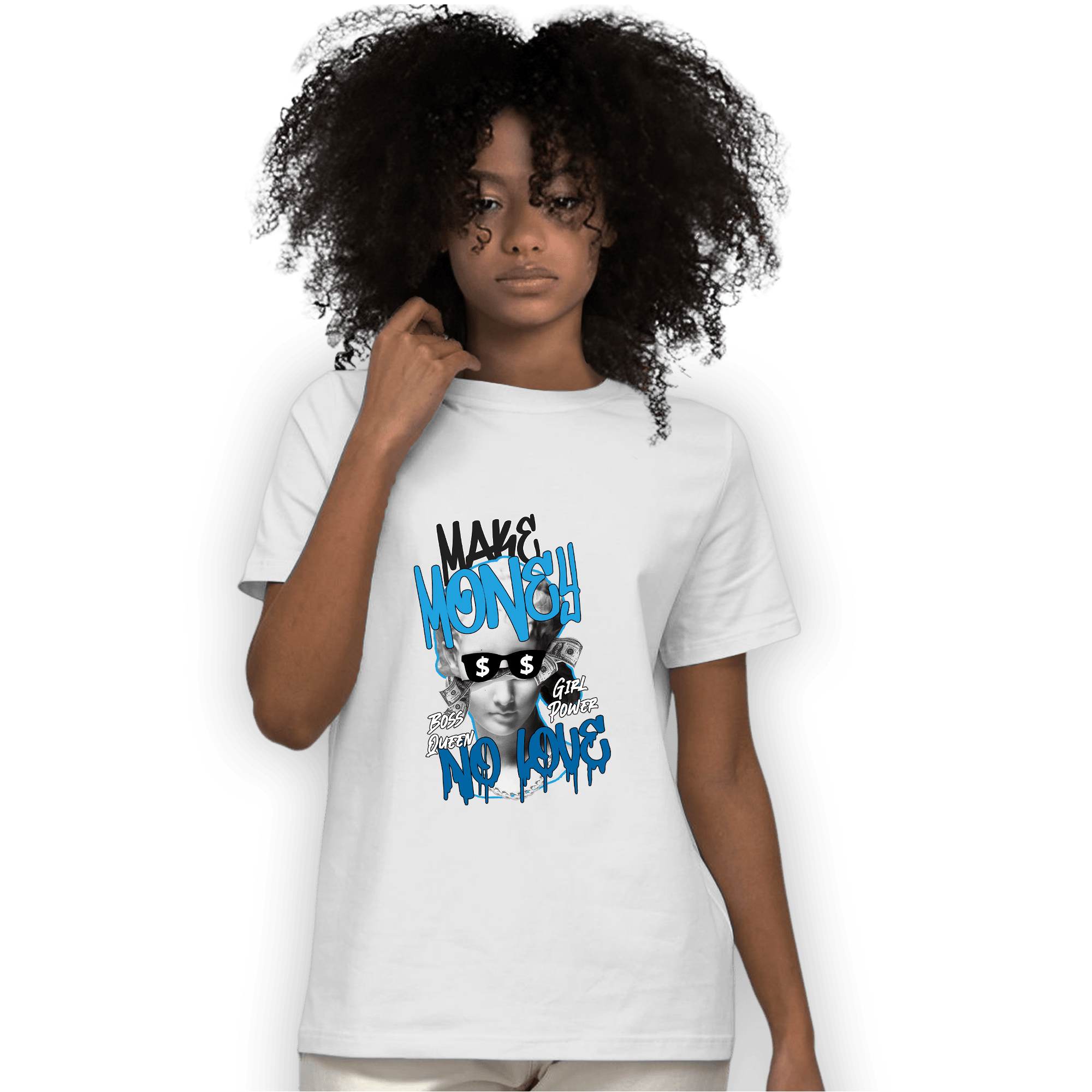 Powder Blue 9s T Shirt Match Make Money No Love - NastyJamz