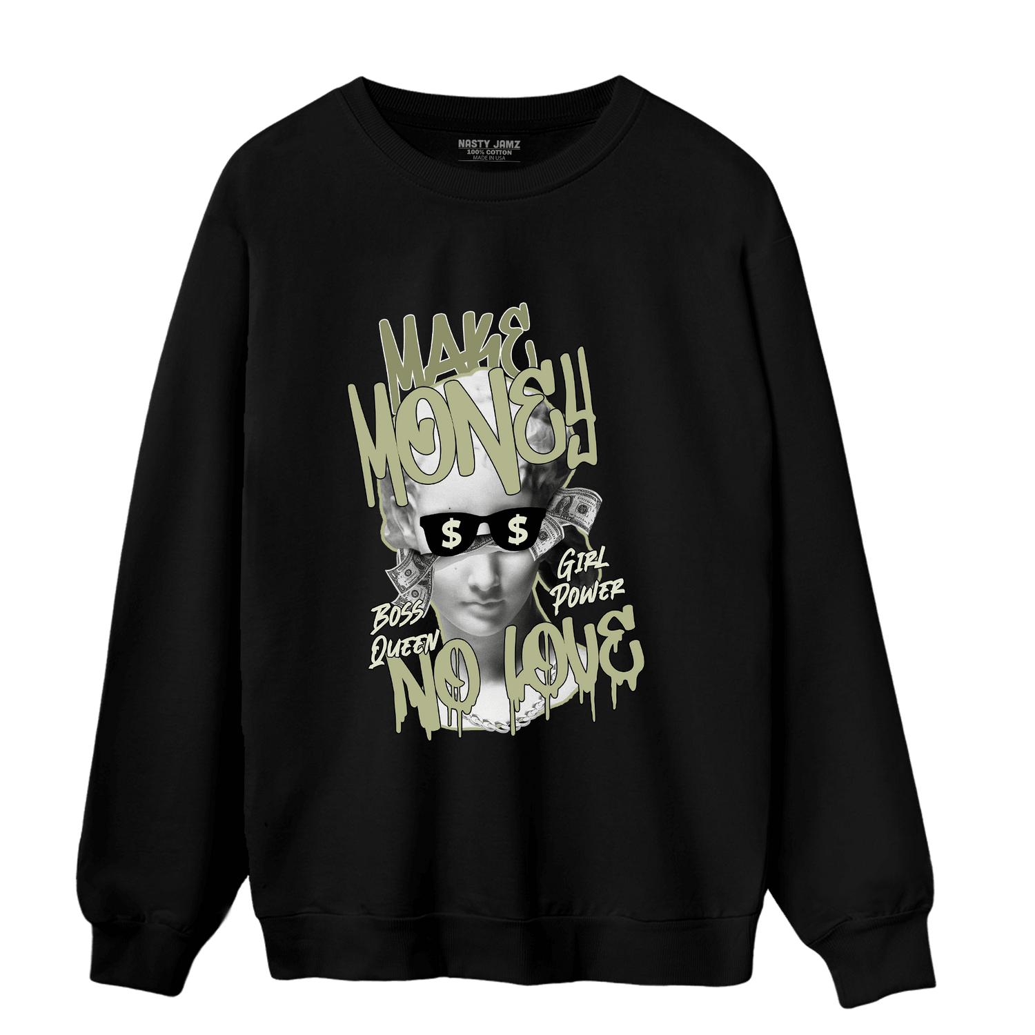 Yeezy Slide Resin Sweatshirt Match Make Money No Love - NastyJamz