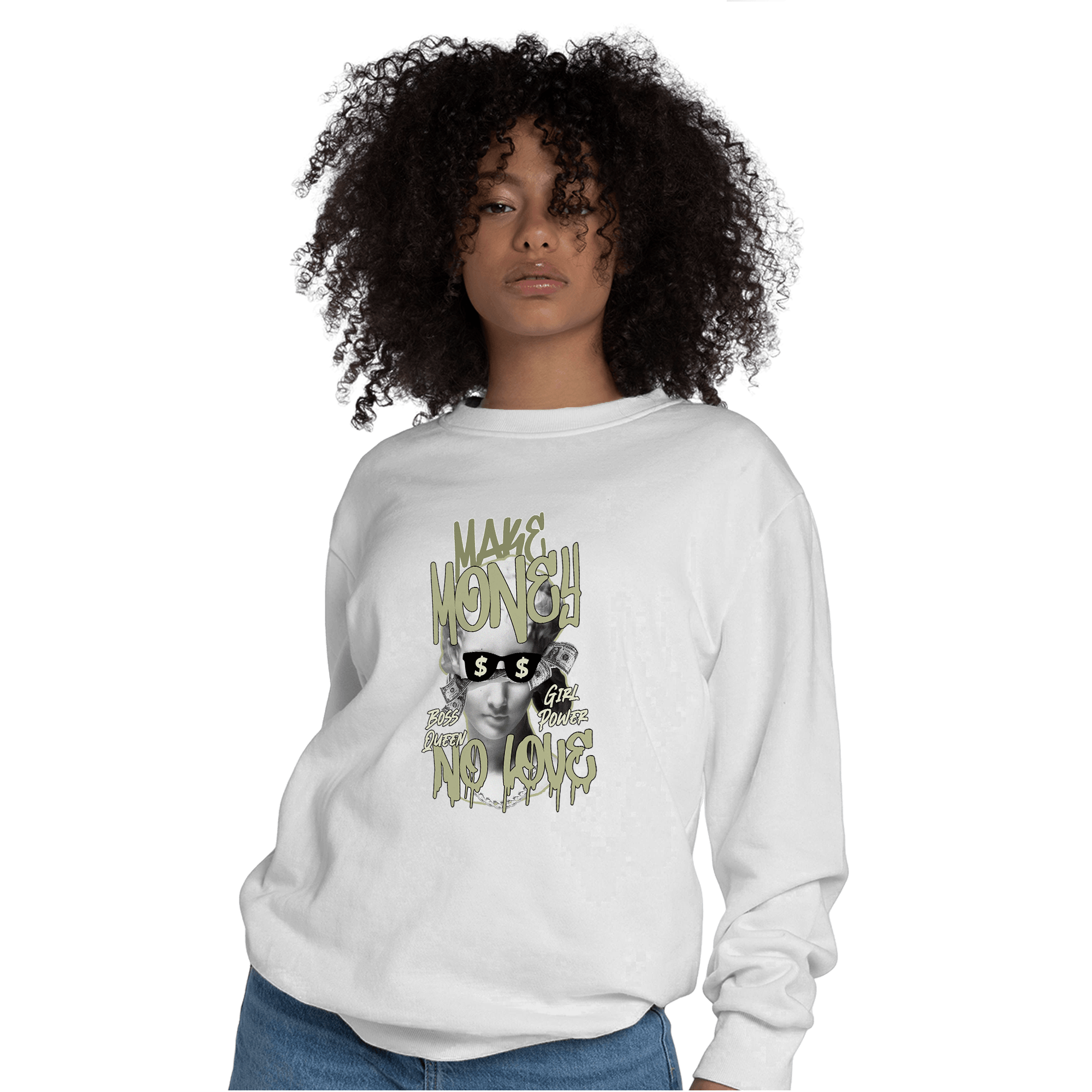 Yeezy Slide Resin Sweatshirt Match Make Money No Love - NastyJamz