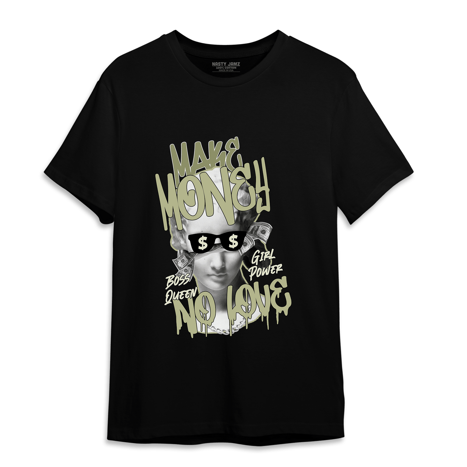 Yeezy Slide Resin T Shirt Match Make Money No Love - NastyJamz