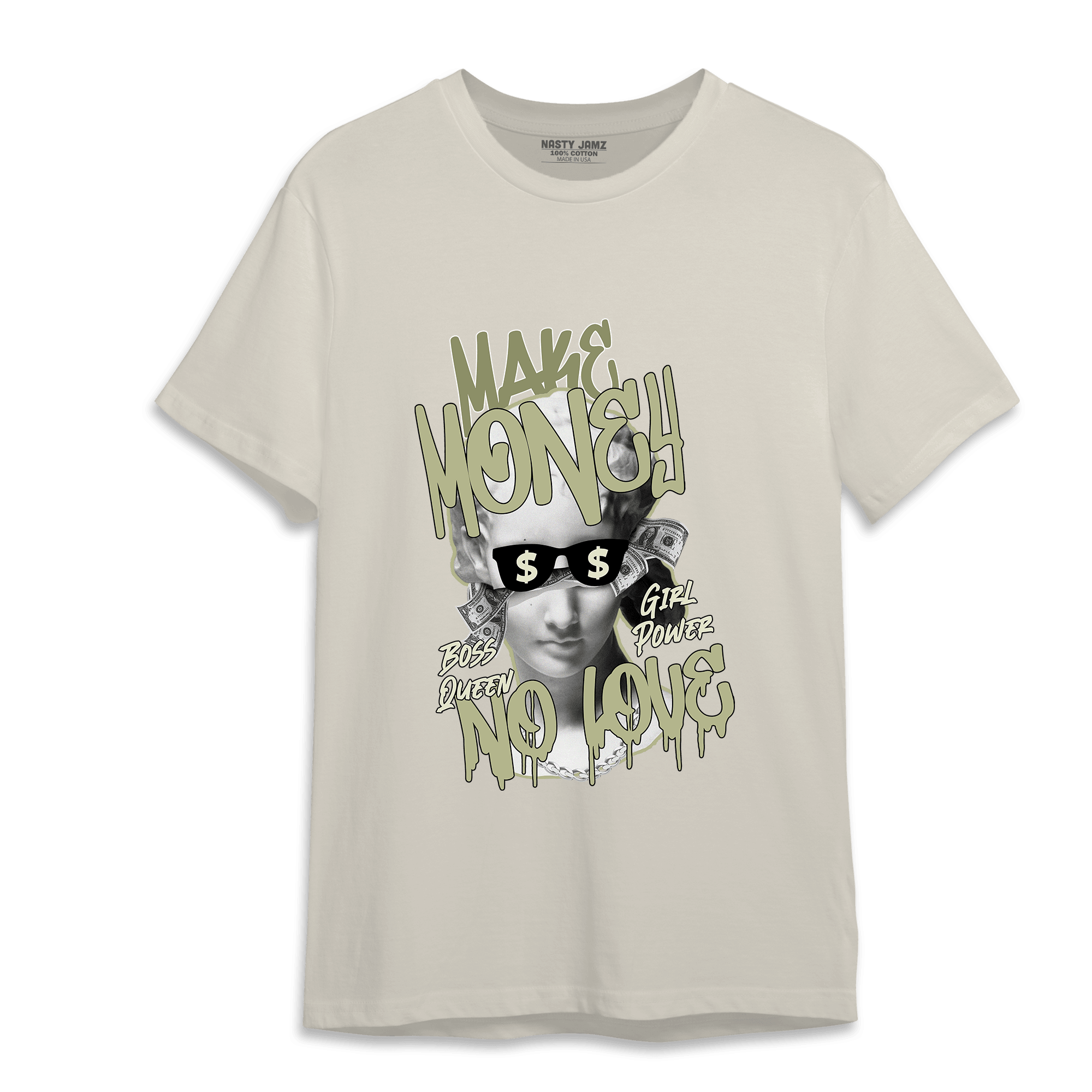 Yeezy Slide Resin T Shirt Match Make Money No Love - NastyJamz
