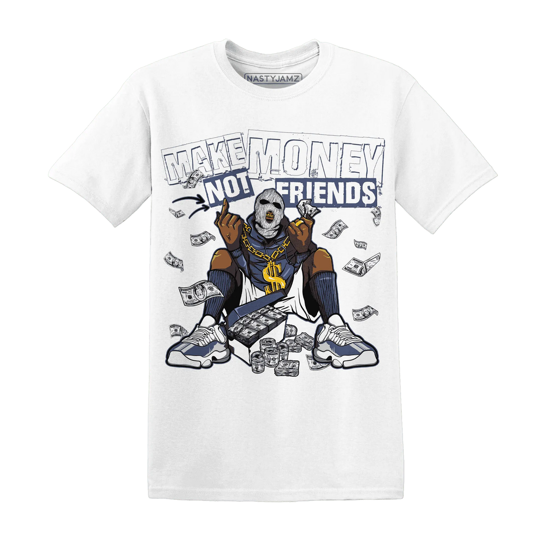 Low-Diffused-Blue-11s-T-Shirt-Match-Make-Money-Not-Friends