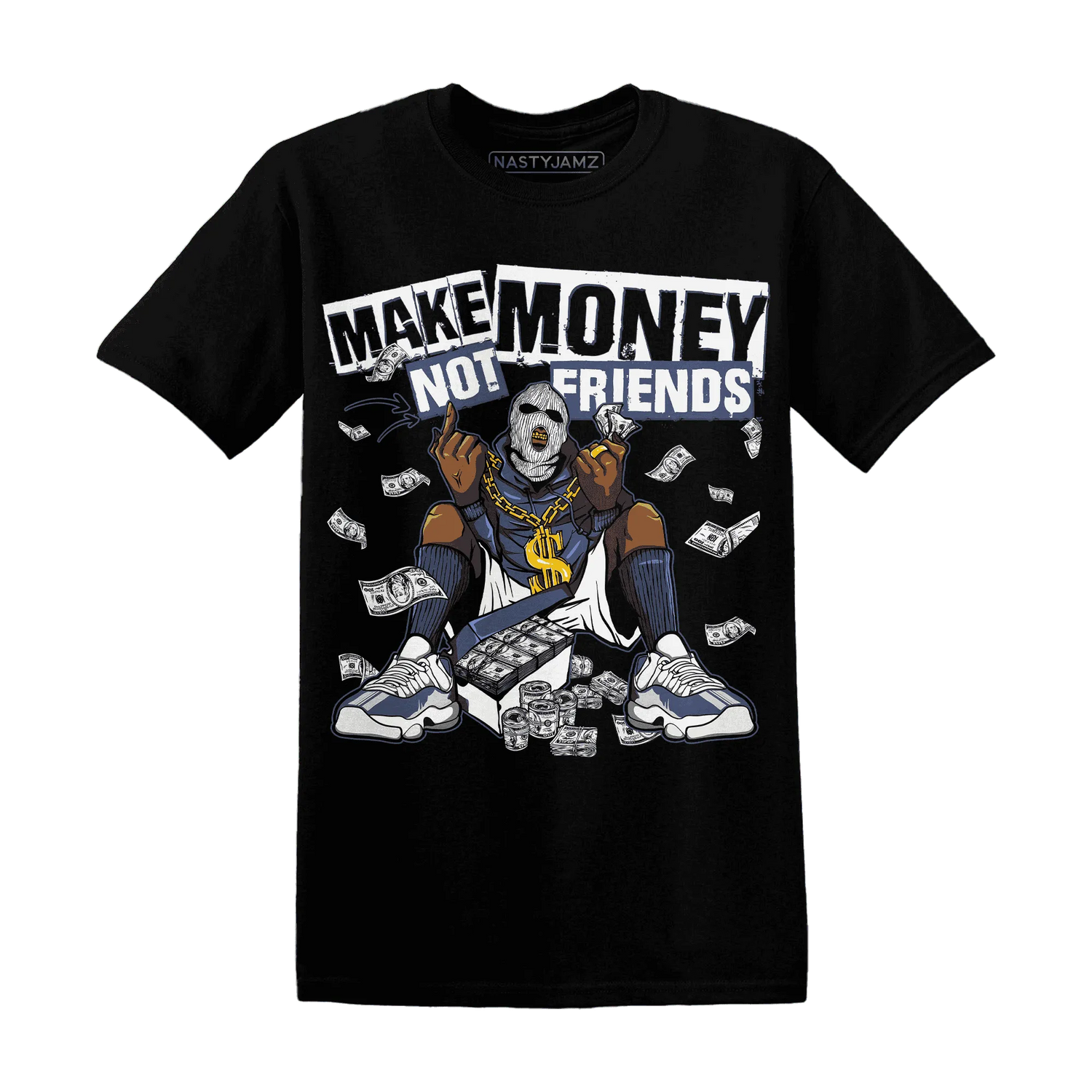 Low-Diffused-Blue-11s-T-Shirt-Match-Make-Money-Not-Friends