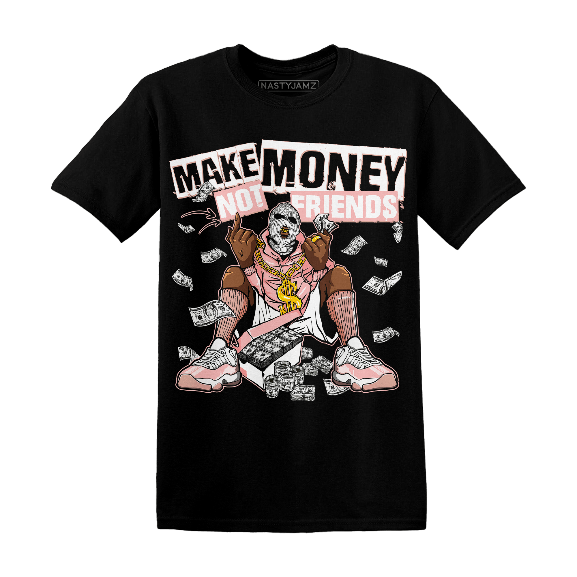 Low Legend Pink 11s T Shirt Match Make Money Not Friends - NastyJamz